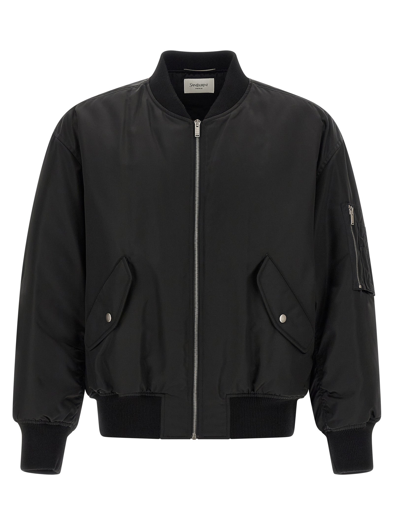 Saint Laurent Black Polyamide Bomber