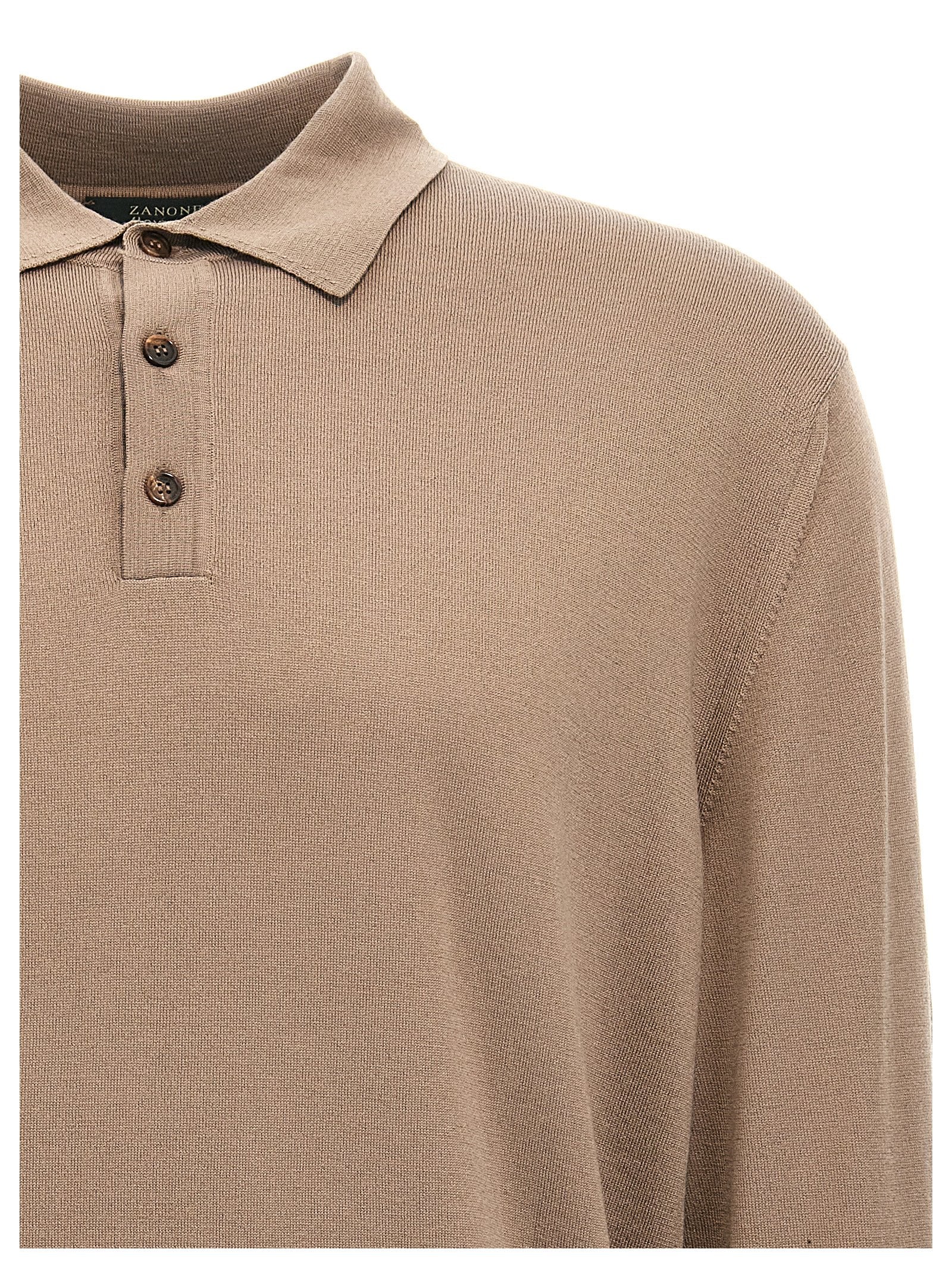 ZANONE Beige Virgin Wool Polo Shirt