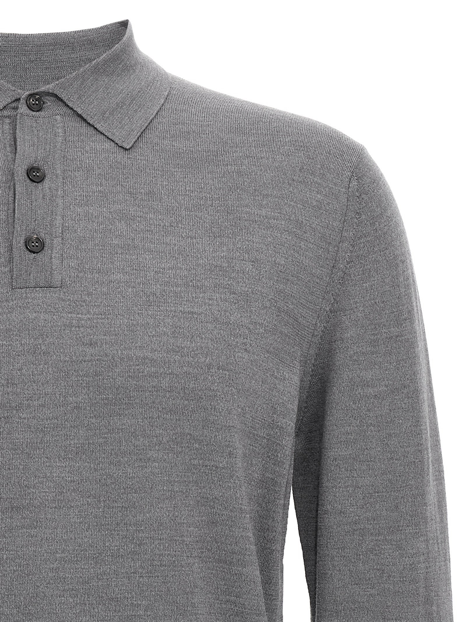 ZANONE Gray Cashmere Polo Shirt