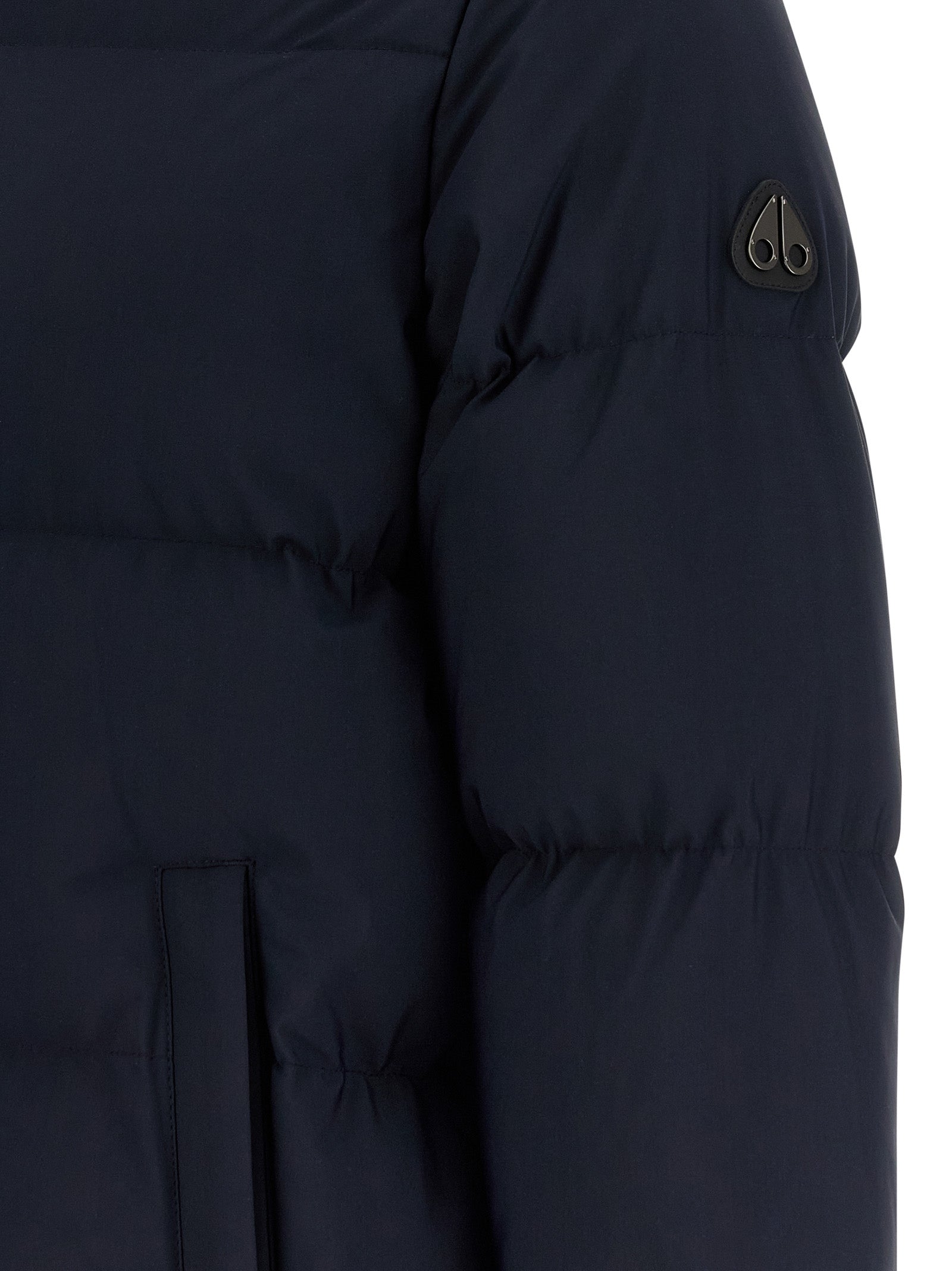 Moose Knuckles Blue Nylon Full-Length Jacket