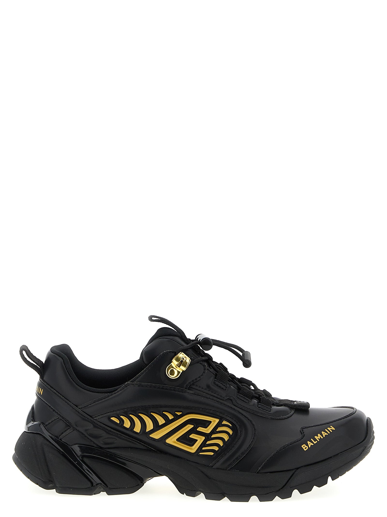 Balmain Black Nylon Athletic Sneakers