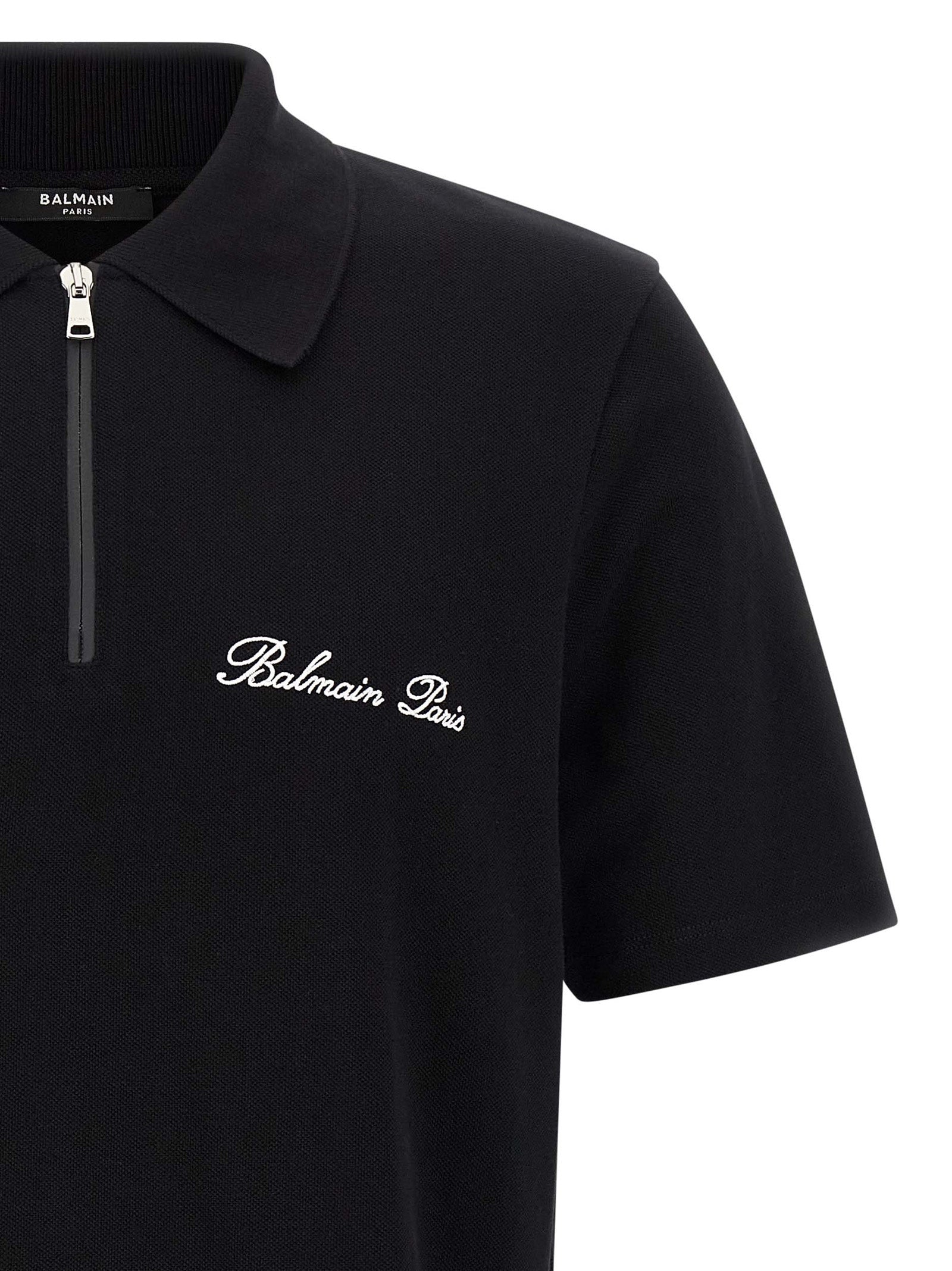 Balmain Bicolor Cotton Polo Shirt