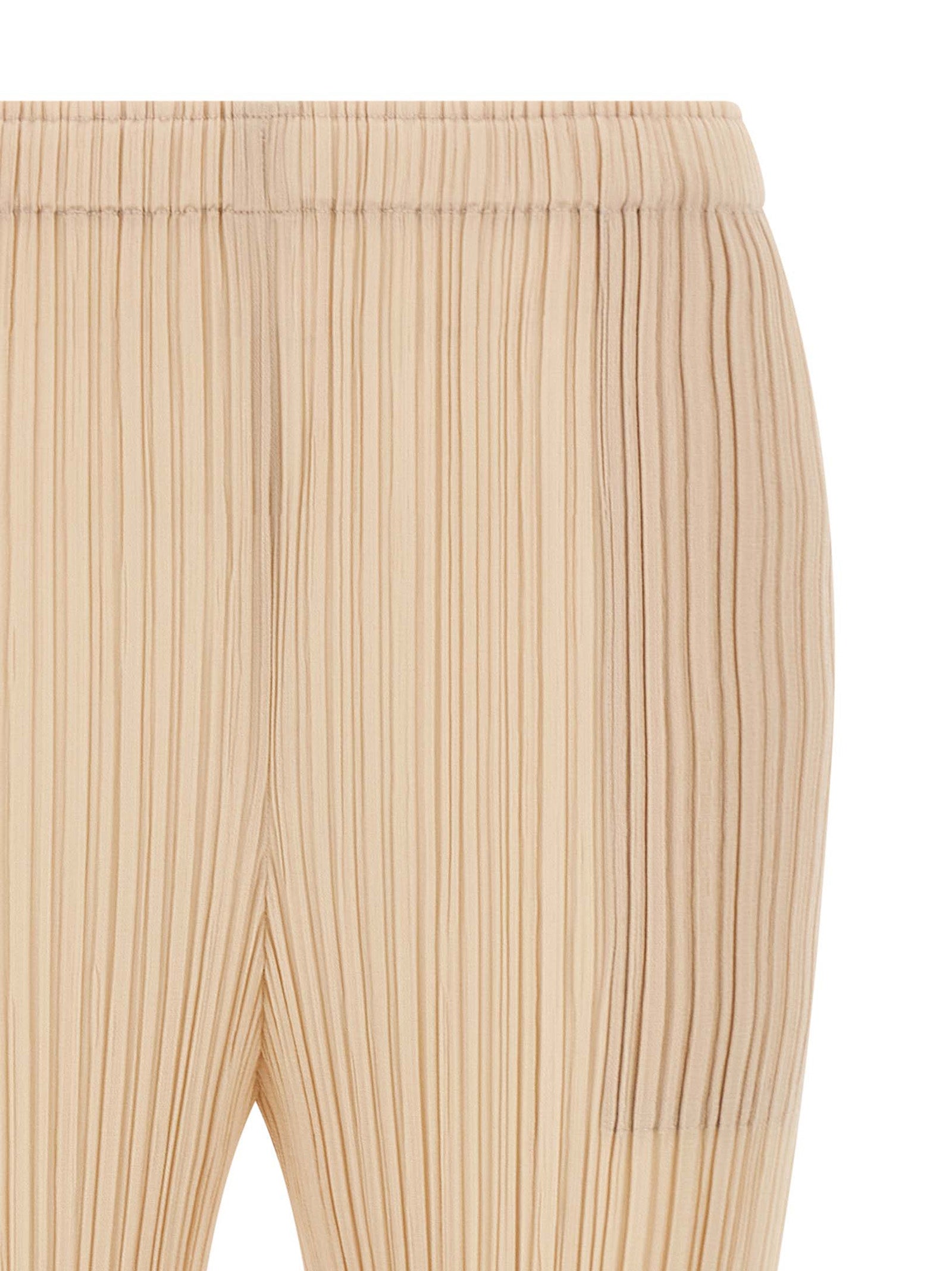 PLEATS PLEASE ISSEY MIYAKE Beige Polyester Casual Pants