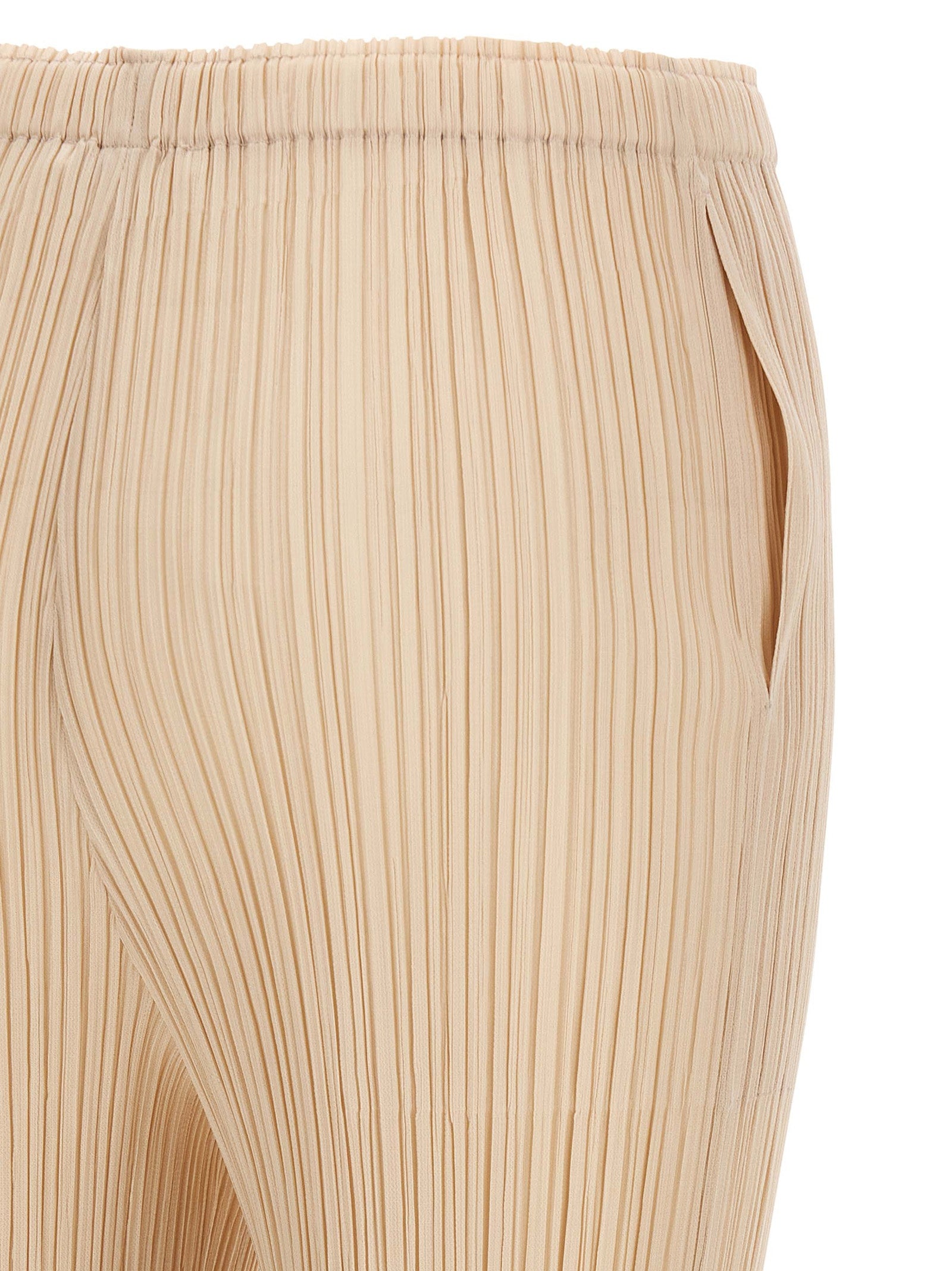 PLEATS PLEASE ISSEY MIYAKE Beige Polyester Casual Pants