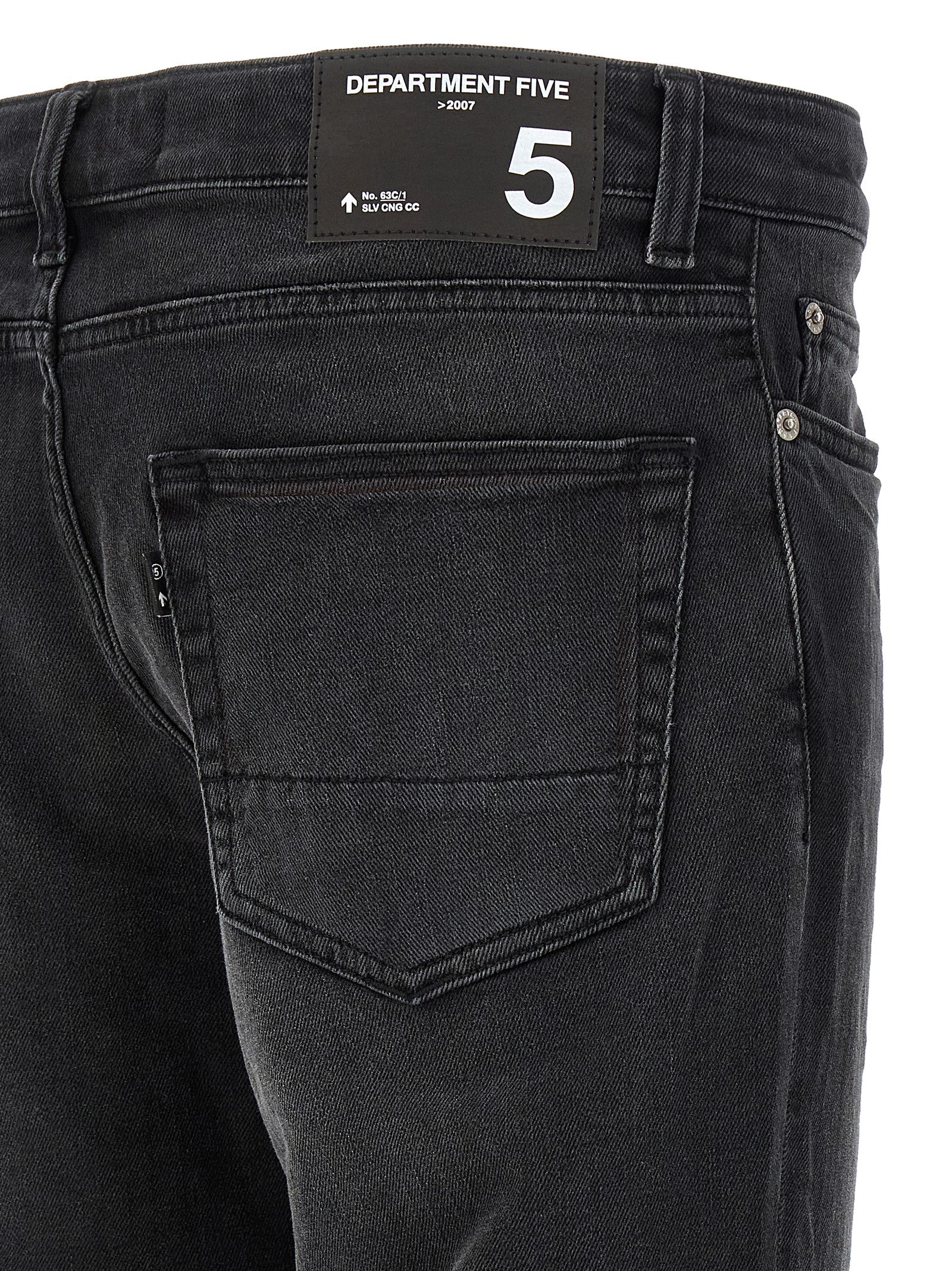 Department 5 Black Cotton Straight-Leg Jeans