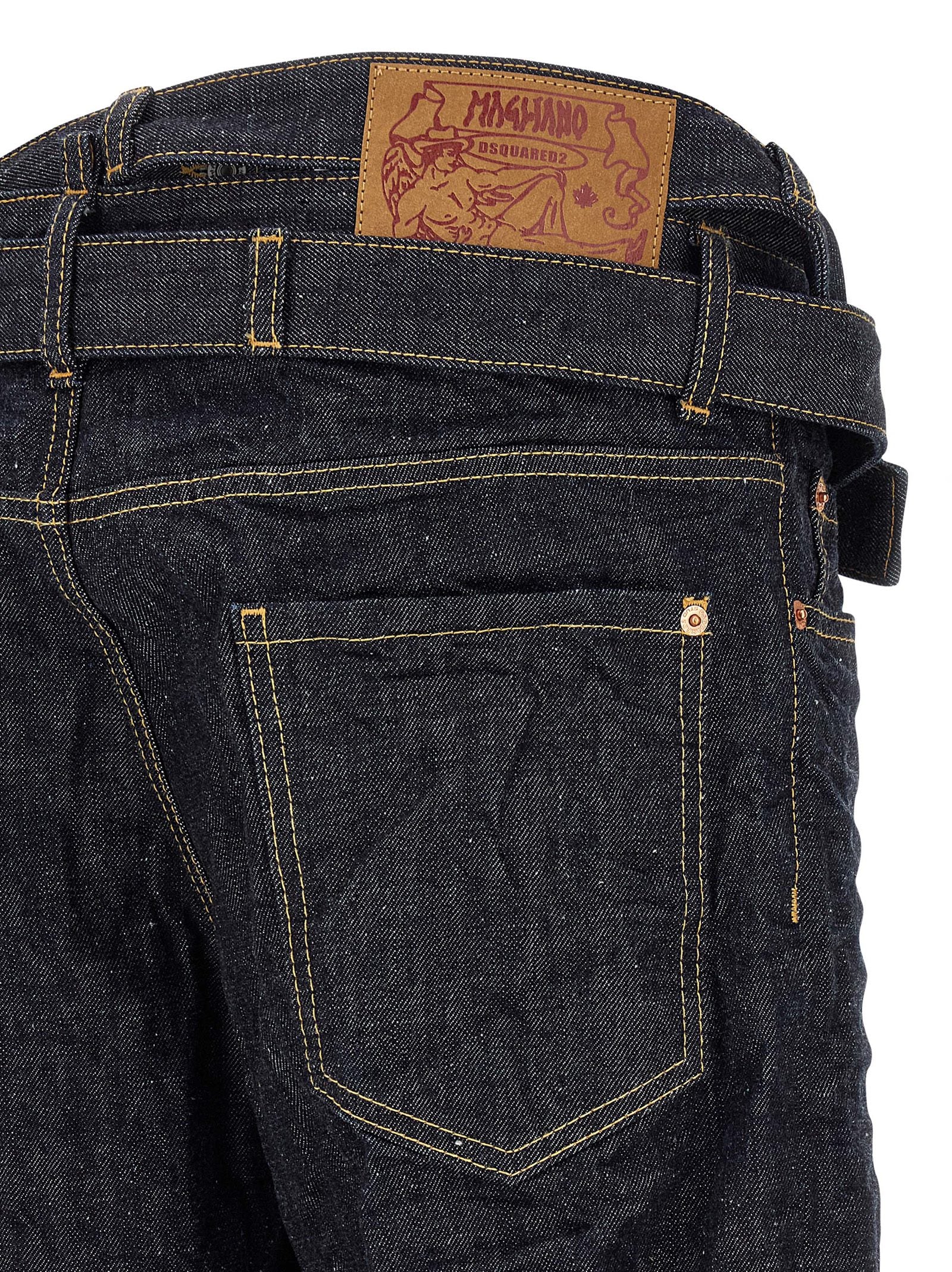 Dsquared² Blue Cotton Straight-Leg Jeans