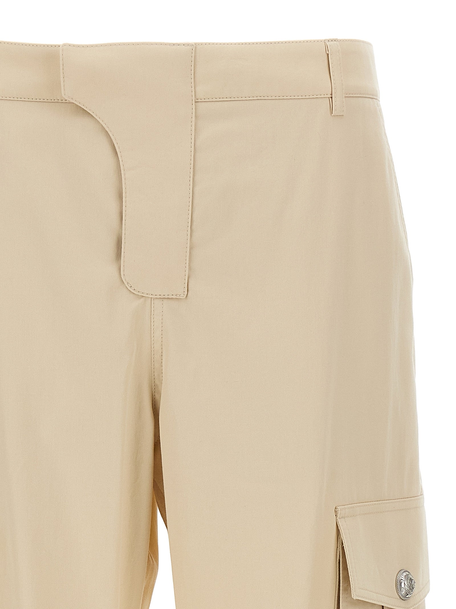 Balmain Beige Cotton Cargo Pants