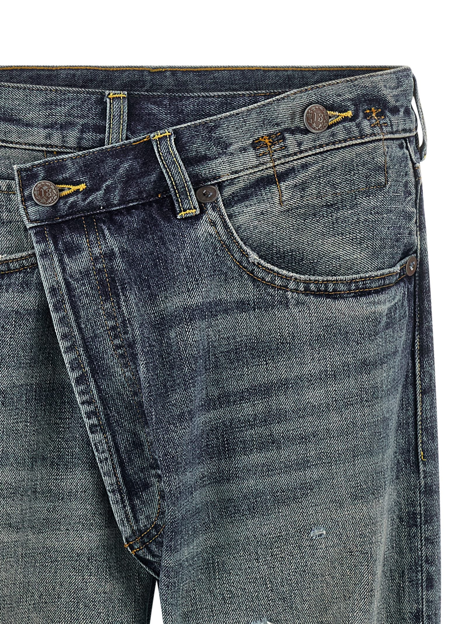 R13 Blue Cotton Straight-Leg Jeans