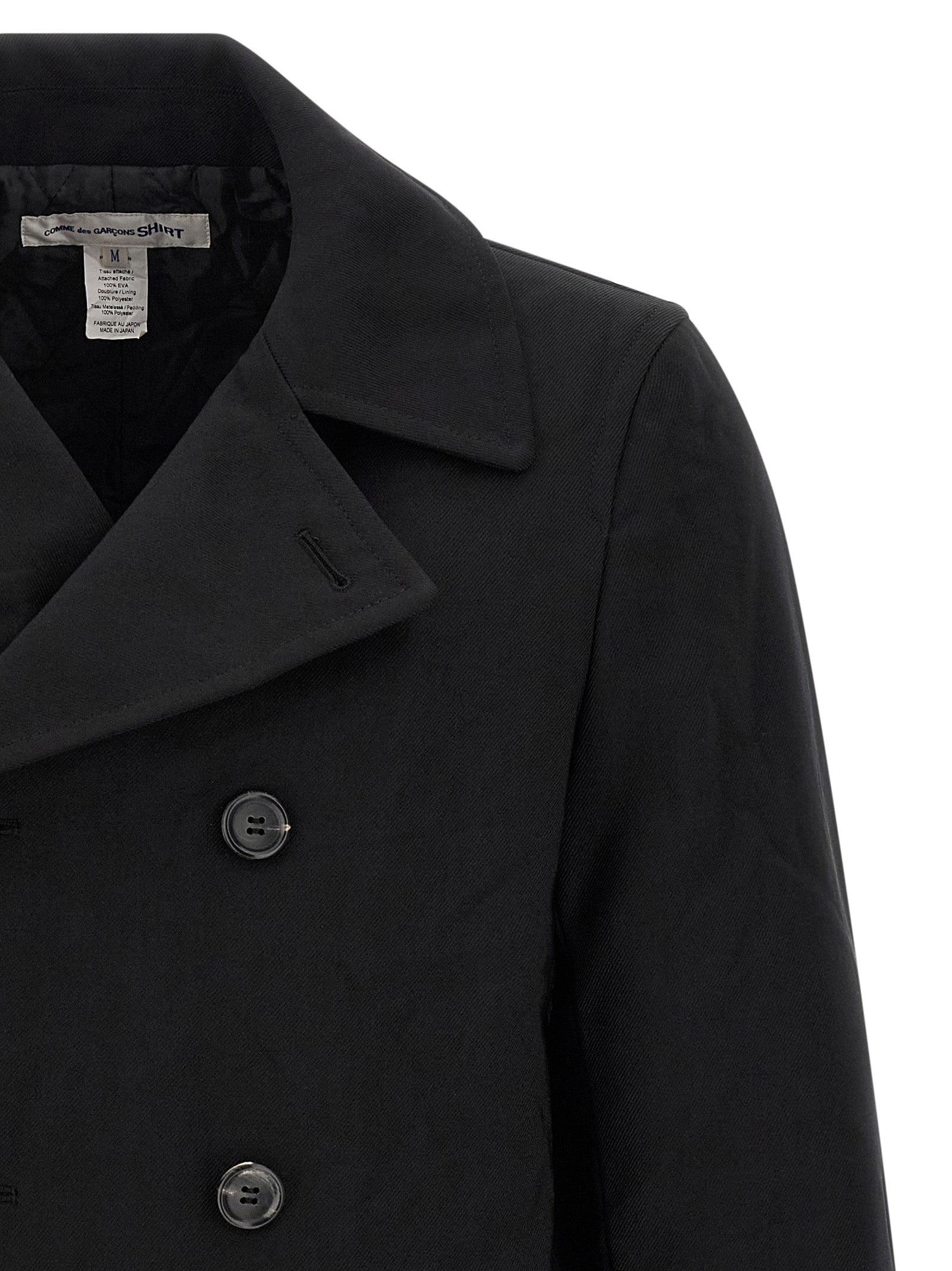Comme Des Garçons Black Polyester Coat