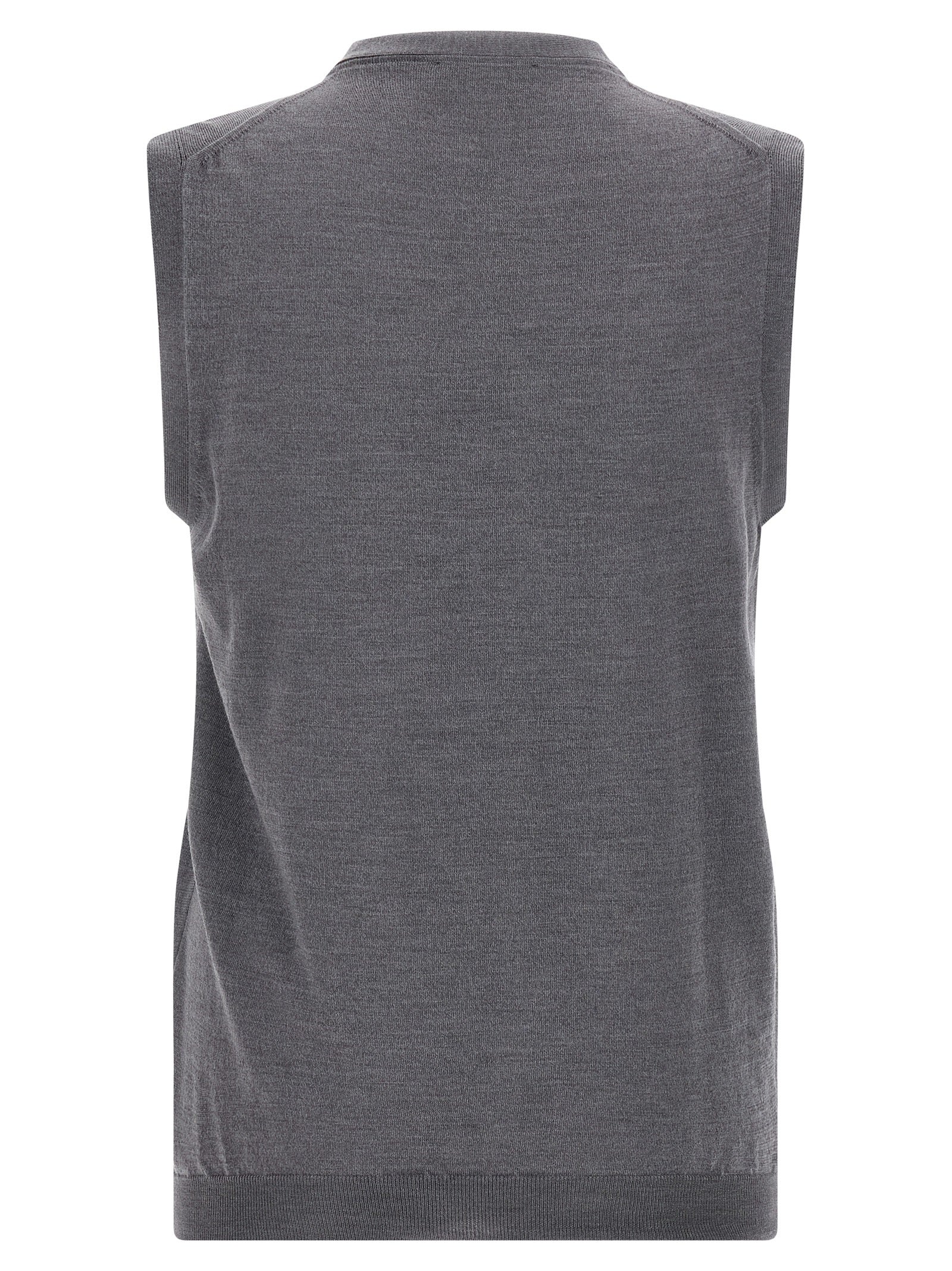 ZANONE Gray Virgin Wool Sleeveles Sweater