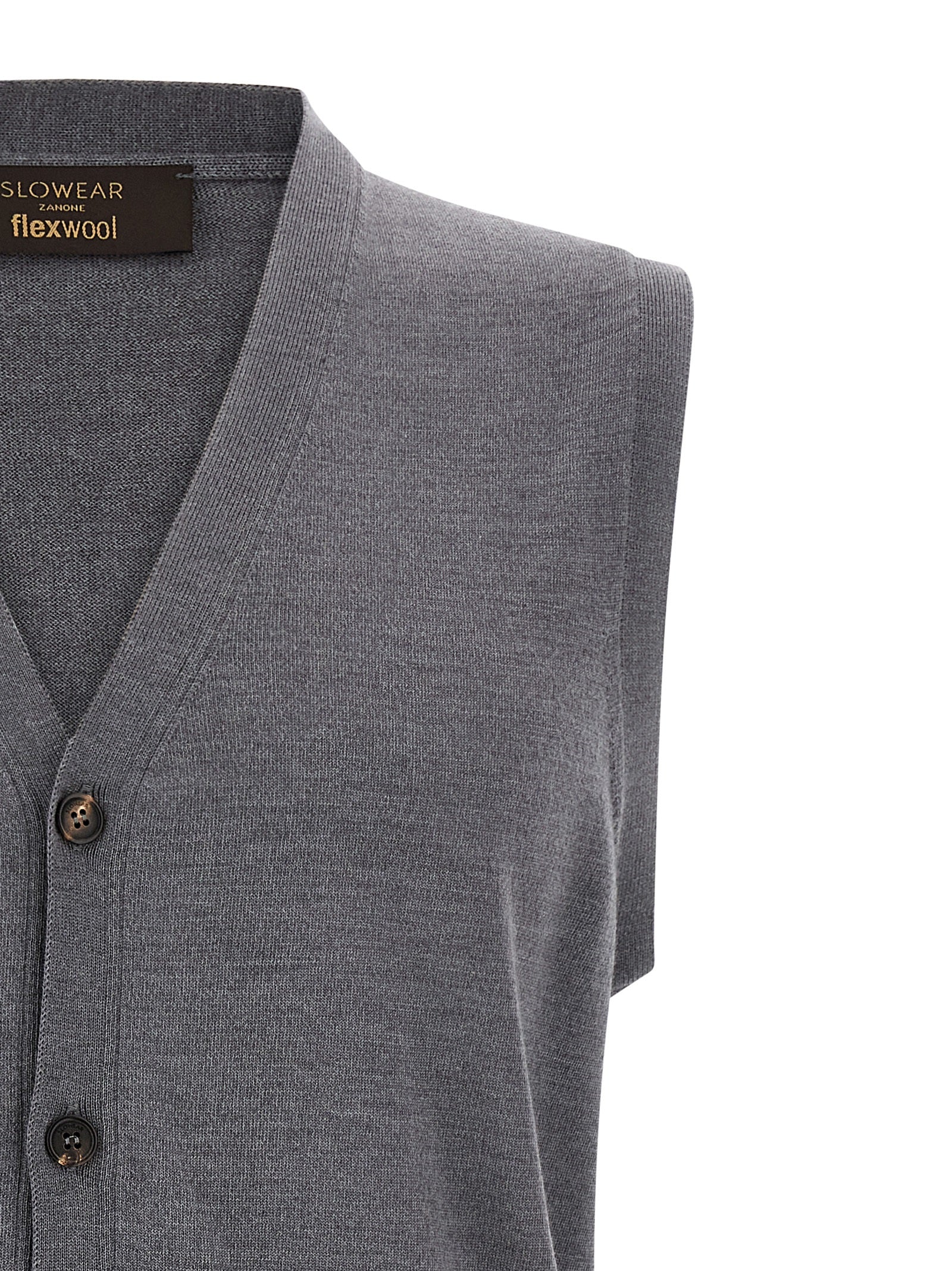 ZANONE Gray Virgin Wool Sleeveles Sweater