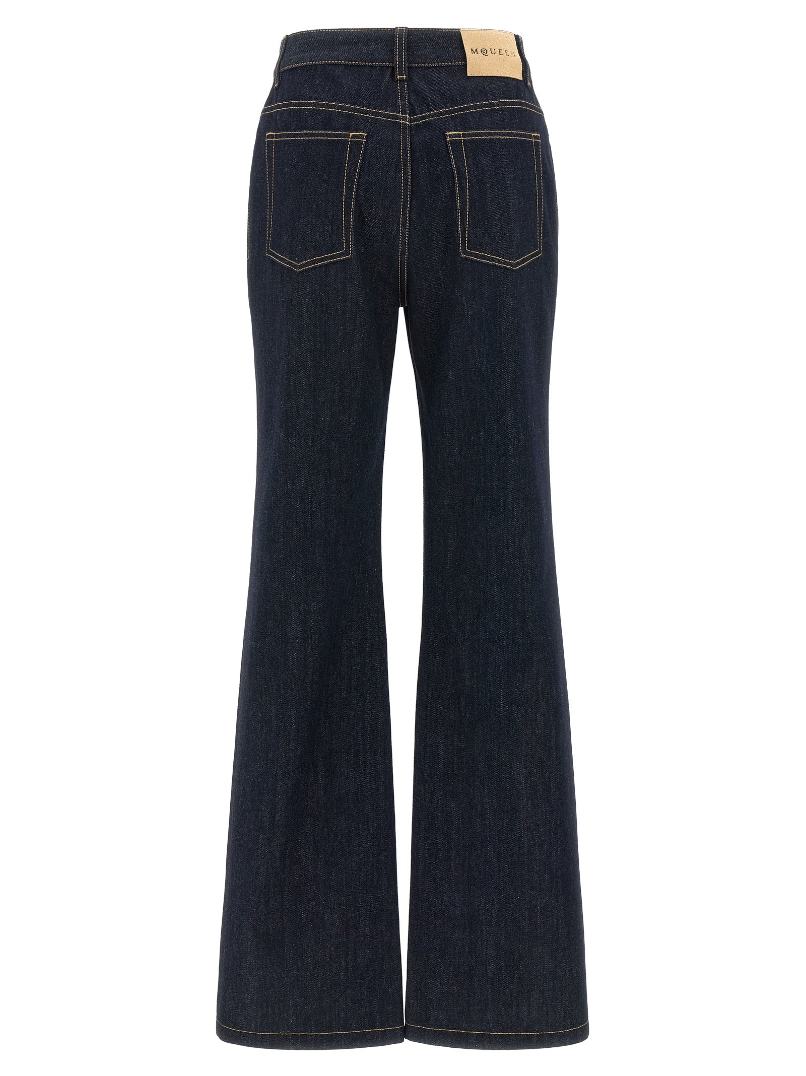 Alexander McQueen Blue Cotton Flared Jeans