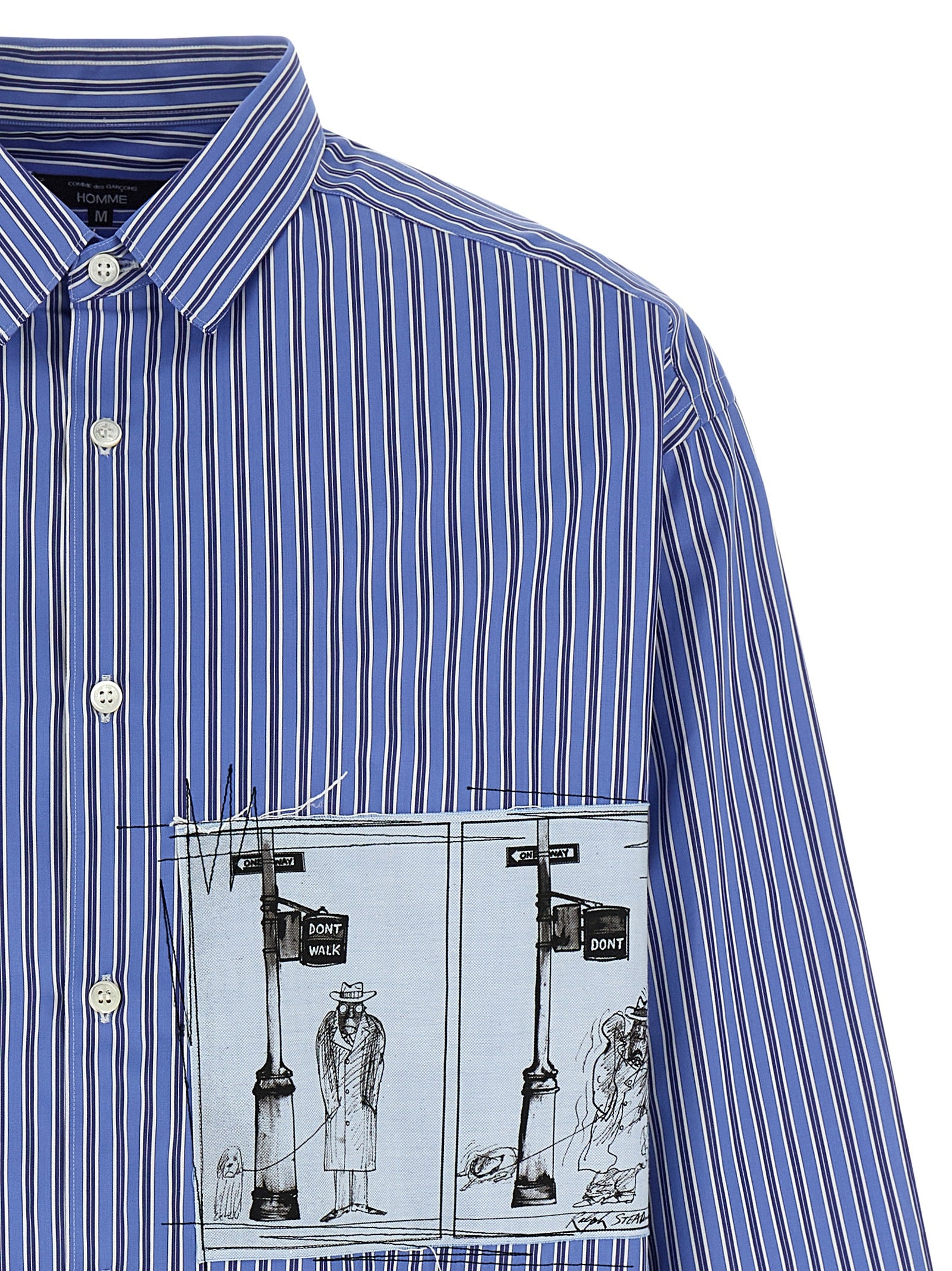 Comme Des Garçons Blue Cotton Blouse