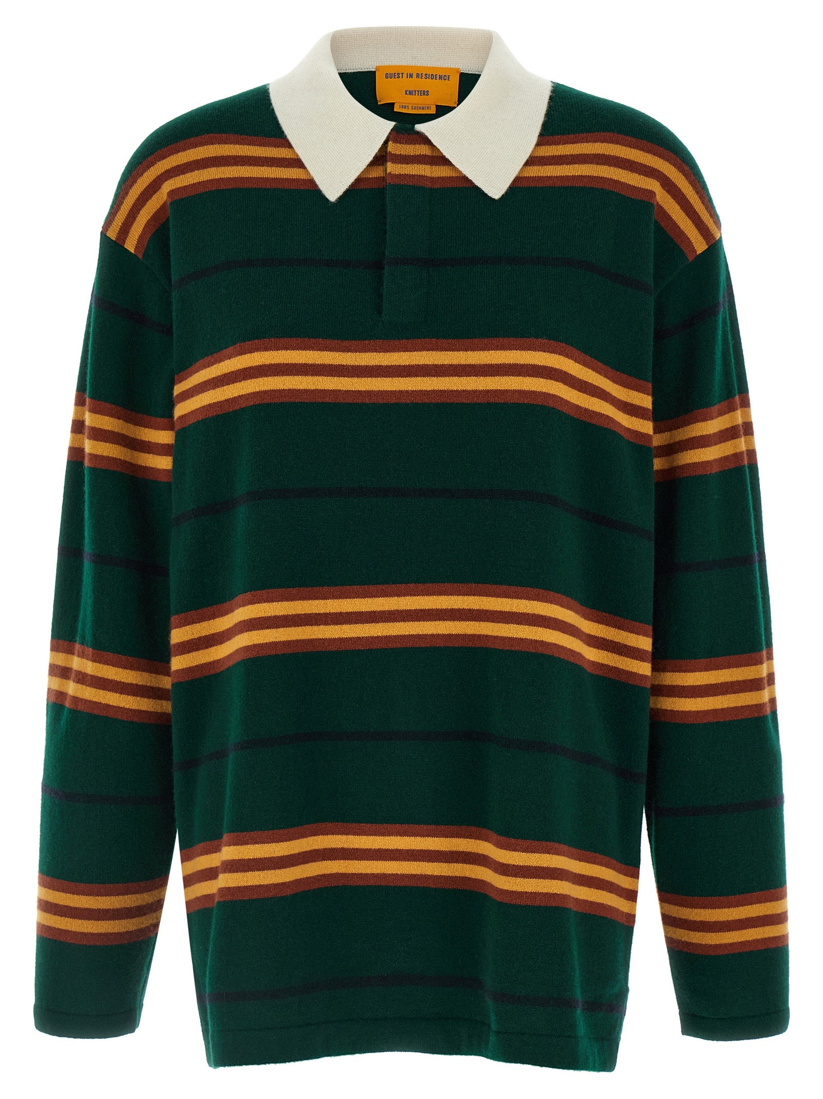 Guest in Residence Bicolor Cashmere Polo Shirt