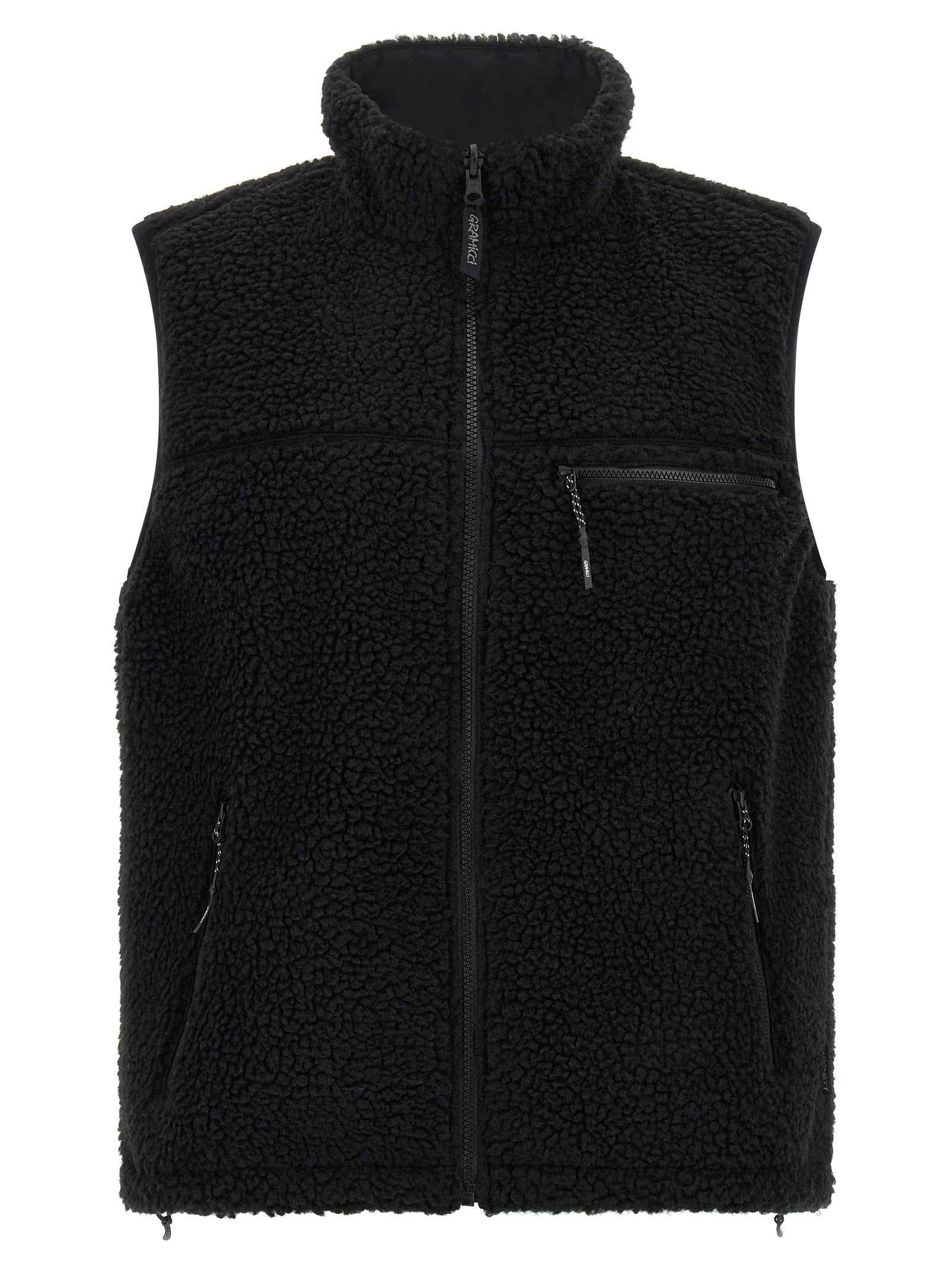 Gramicci Black Polyester Sleeveless Jacket