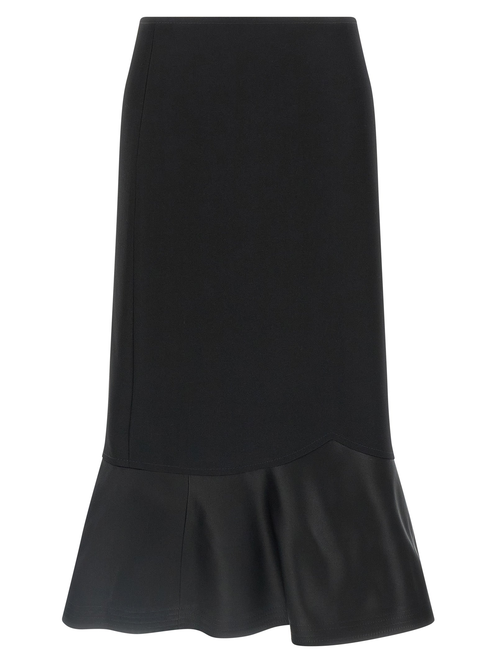Fendi Black Virgin Wool Midi Skirt