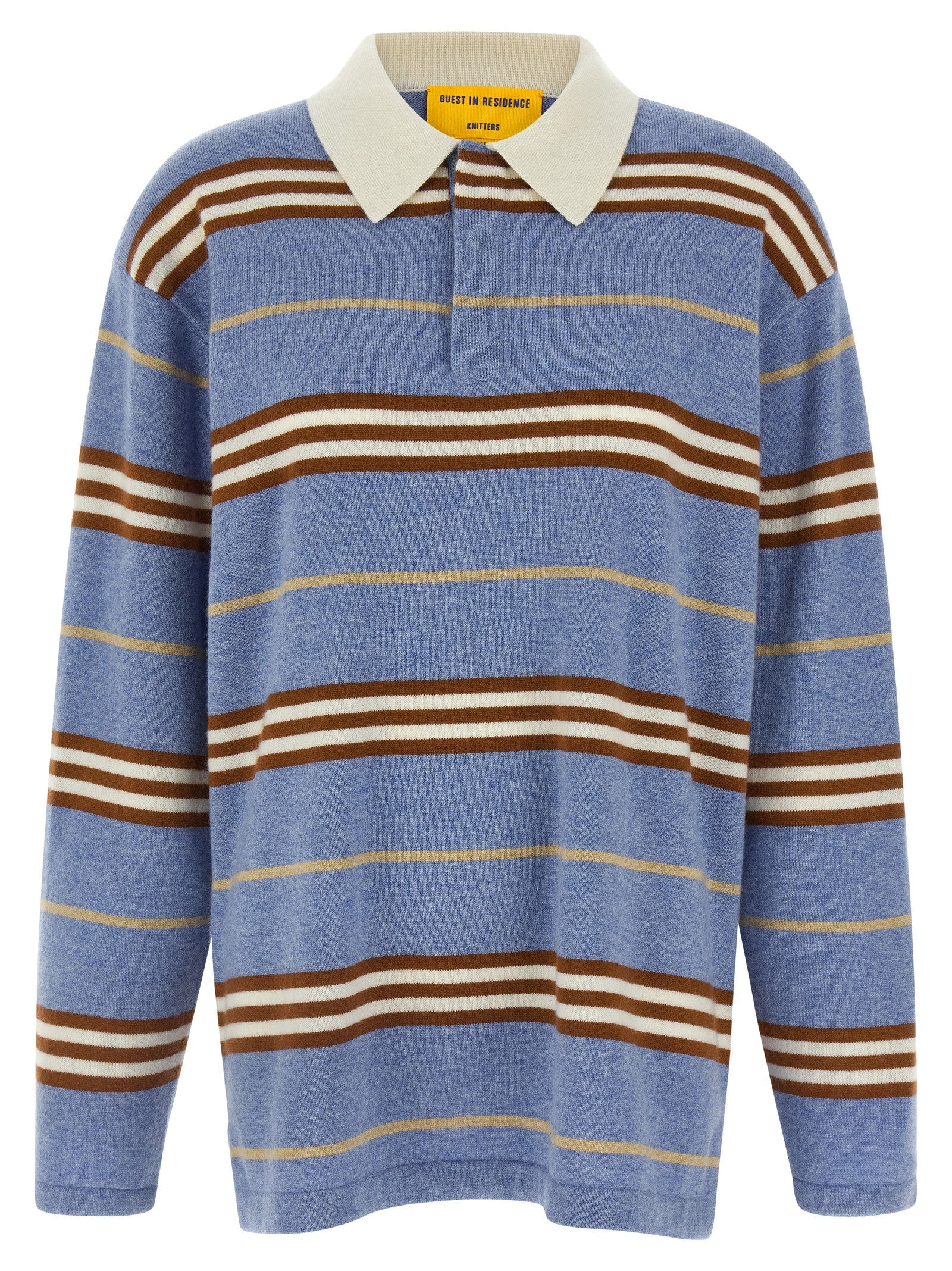 Guest in Residence Blue Cashmere Polo Shirt