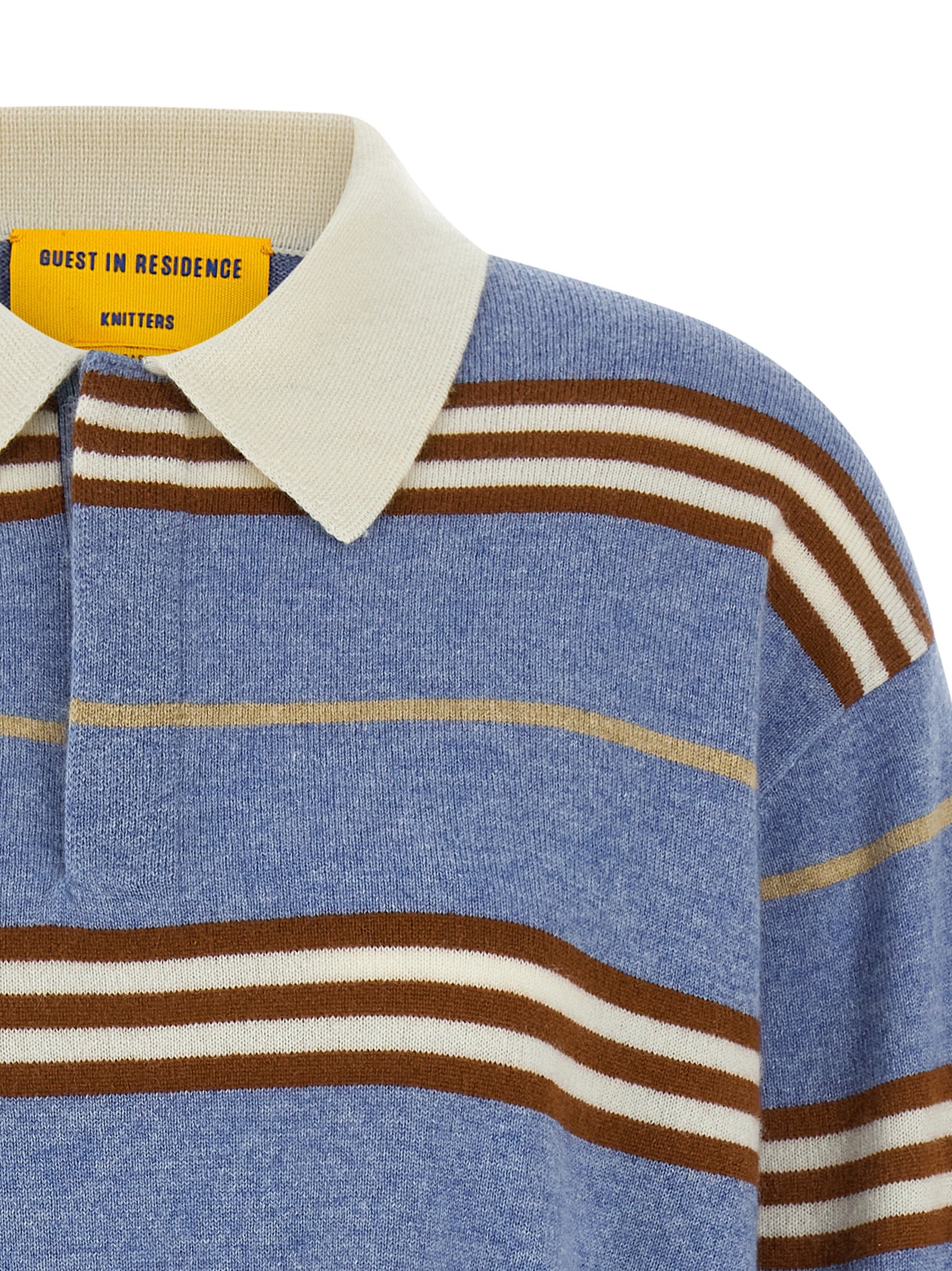 Guest in Residence Blue Cashmere Polo Shirt