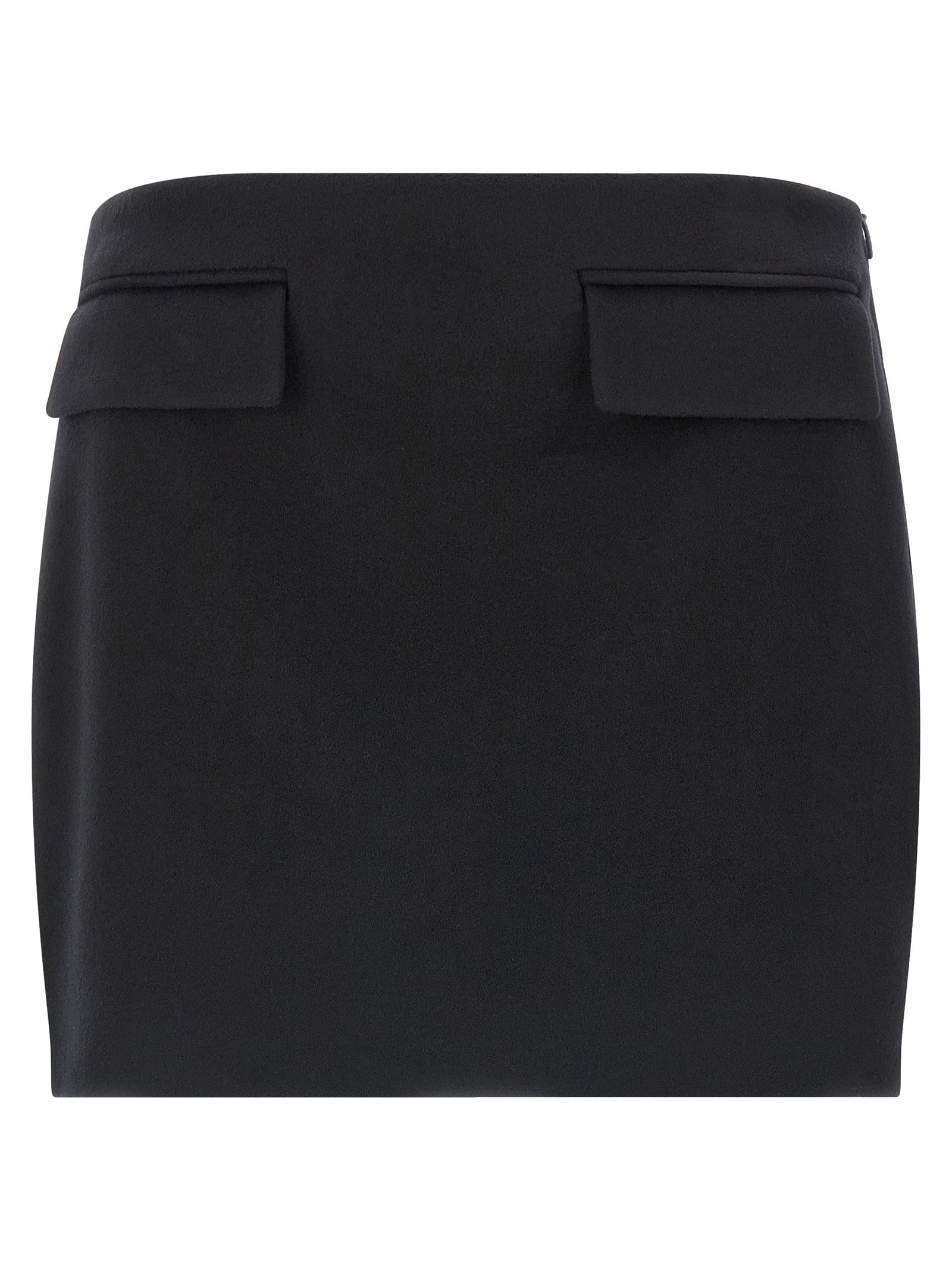 Ferragamo Black Virgin Wool Long Skirt
