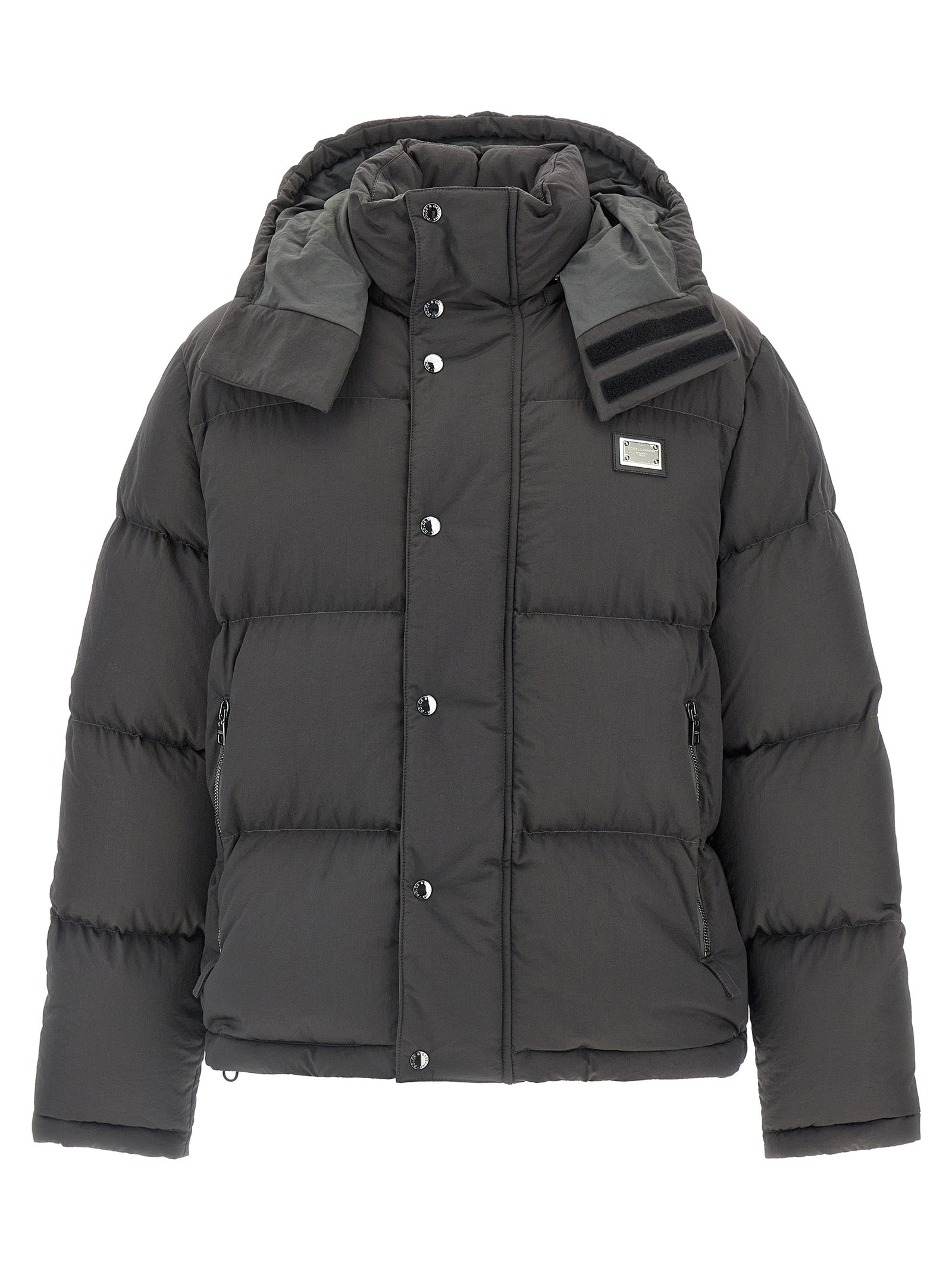 Dolce & Gabbana Gray Polyamide Full-Length Jacket
