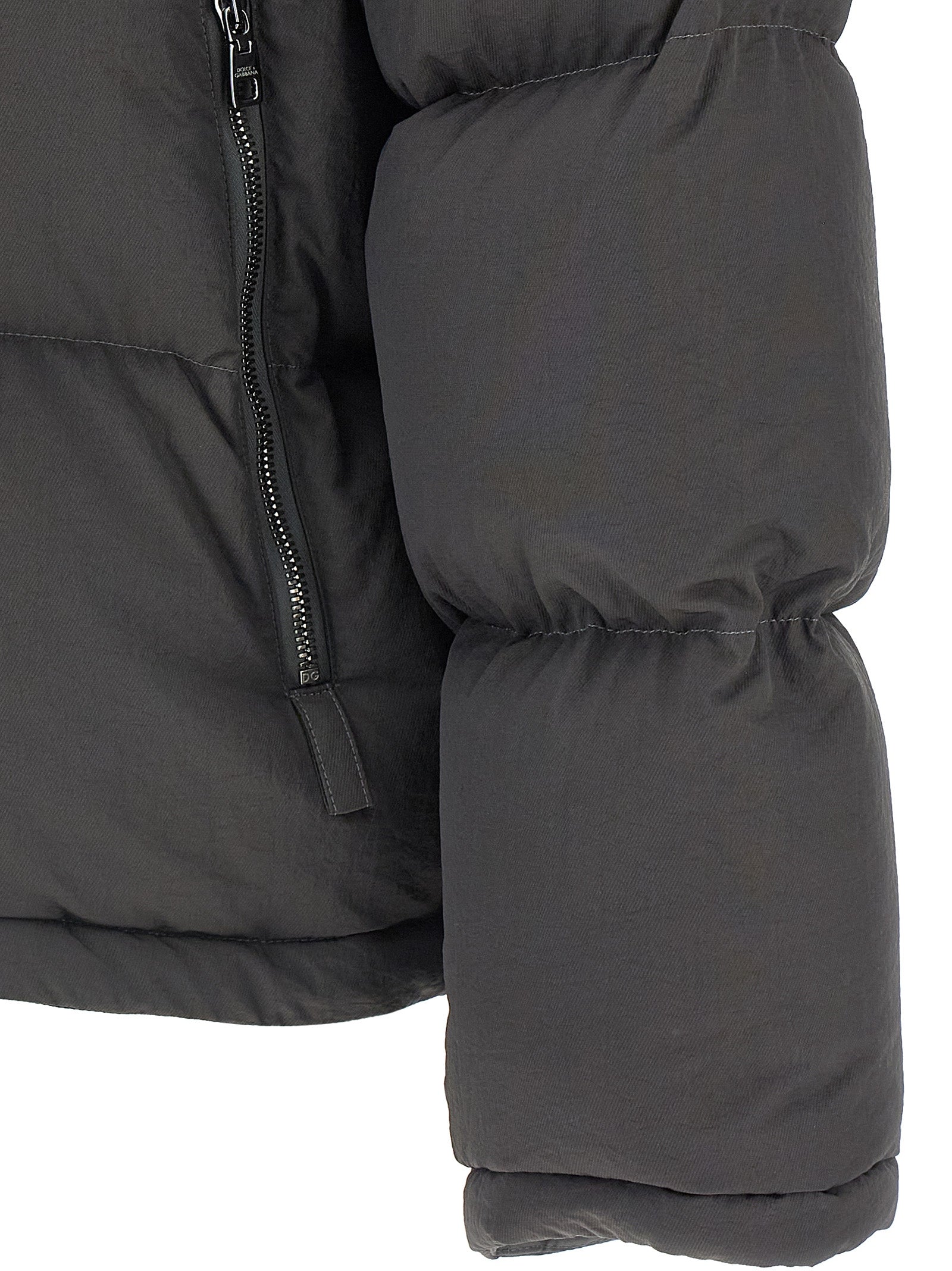 Dolce & Gabbana Gray Polyamide Full-Length Jacket