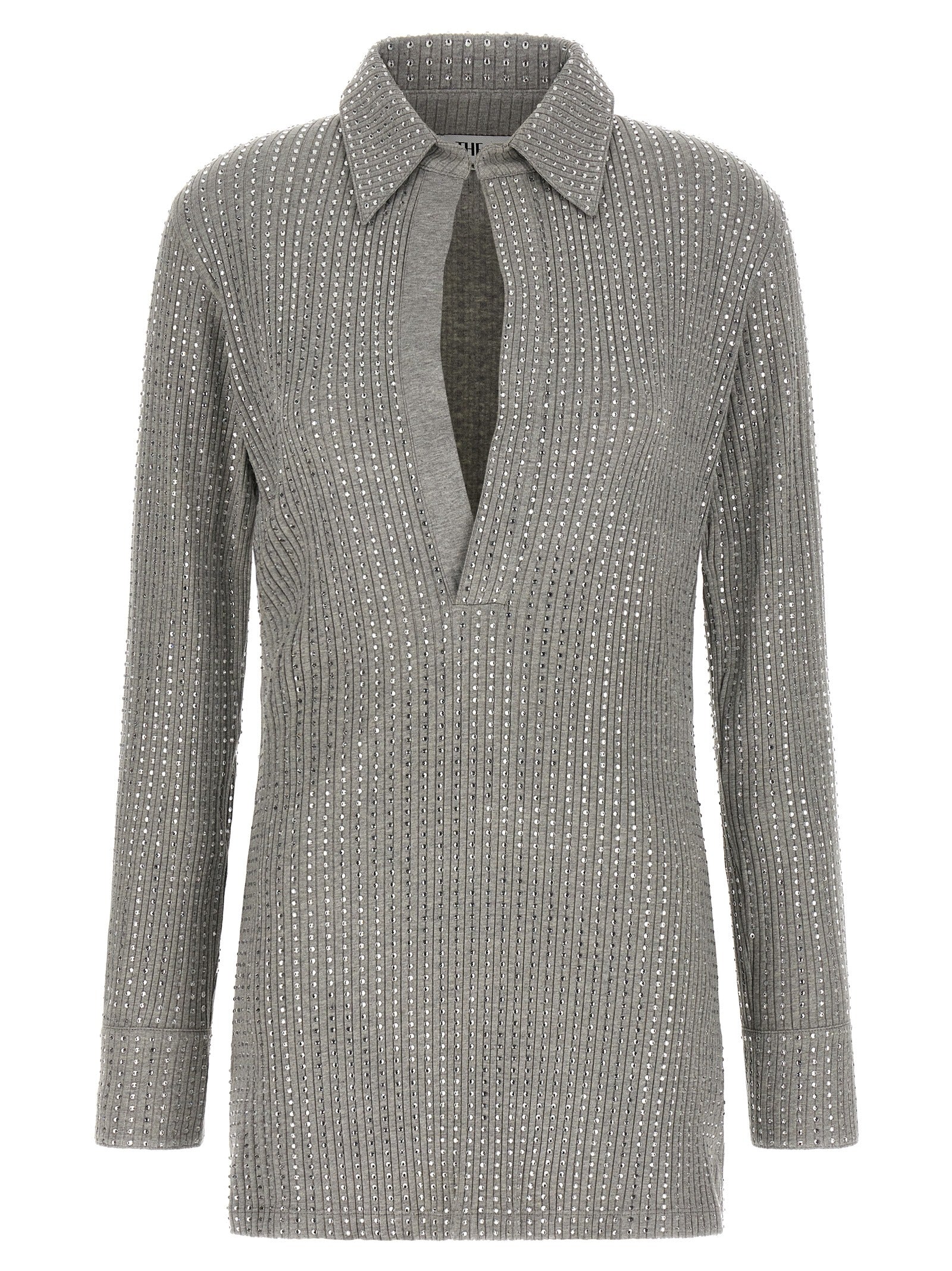 The Attico Gray Cotton Short Dress