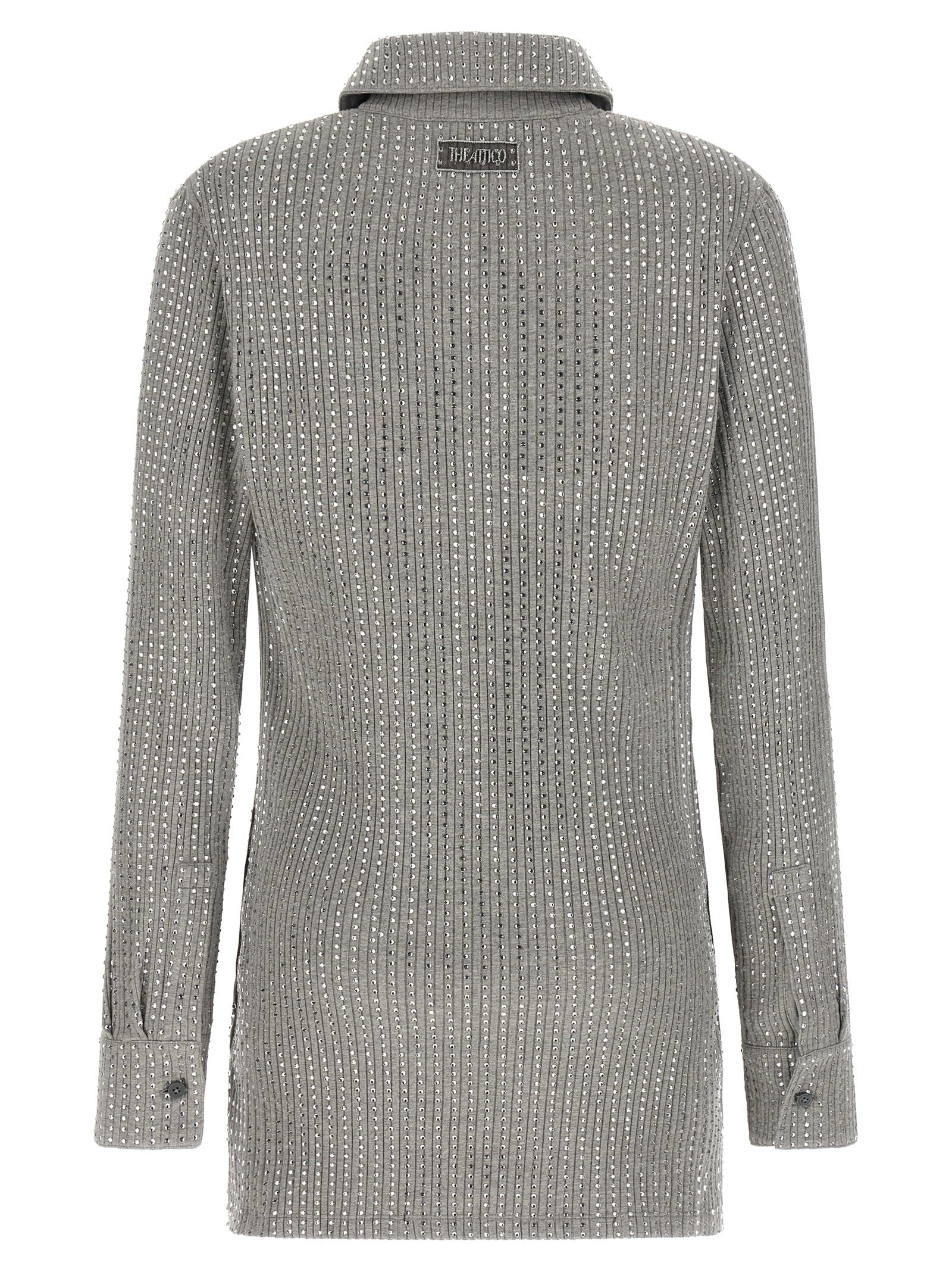 The Attico Gray Cotton Short Dress