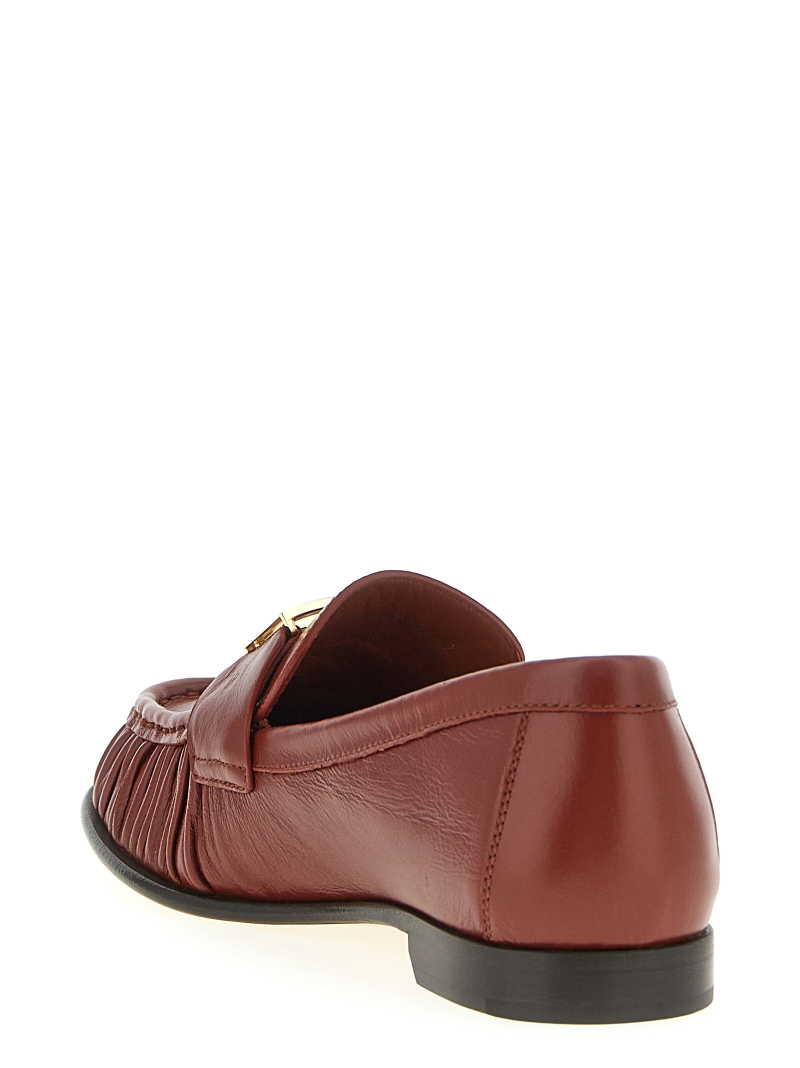 Fendi Brown Lamb Leather Slip-On Loafers