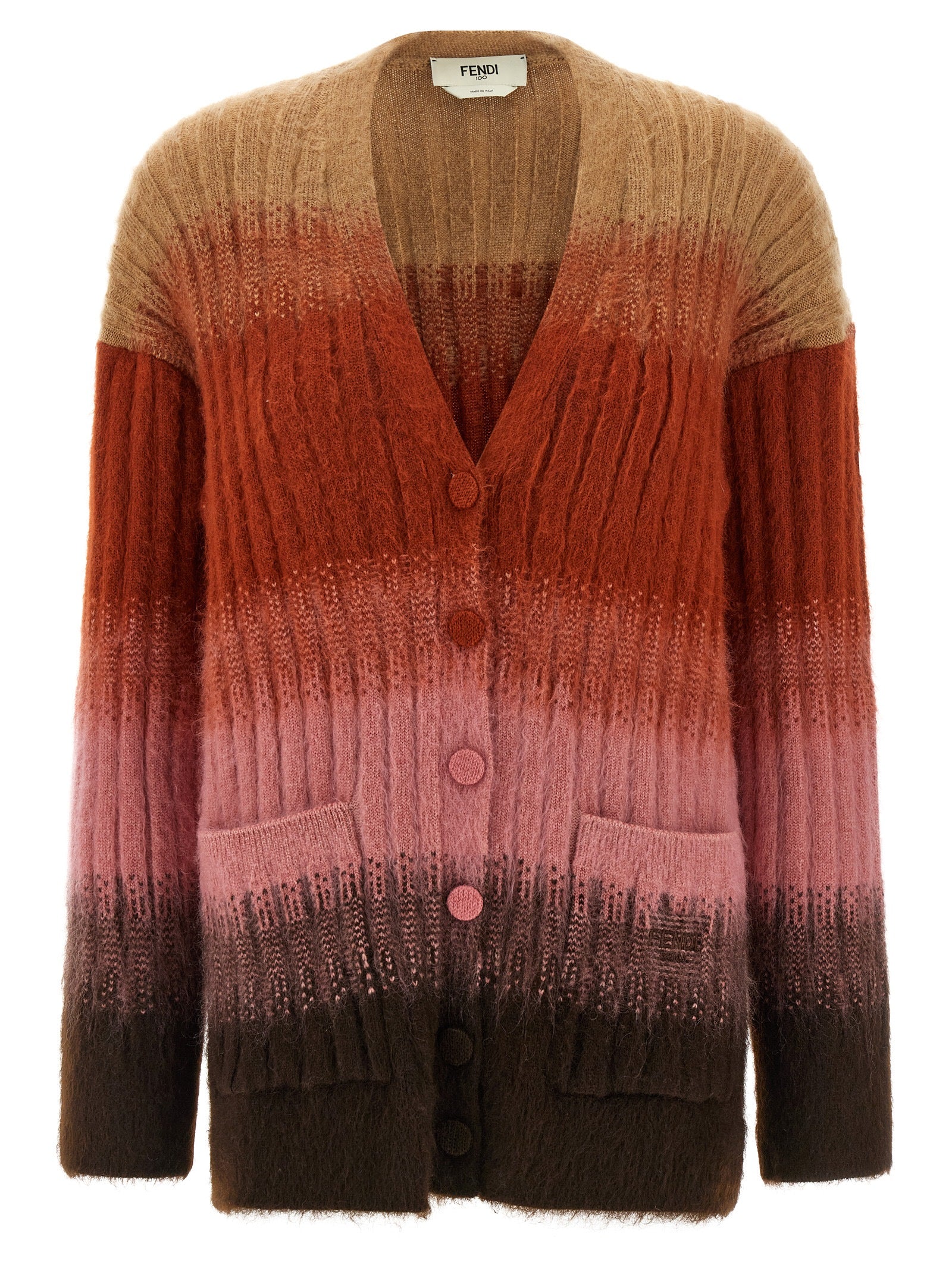 Fendi Multicolor Wool Cardigan