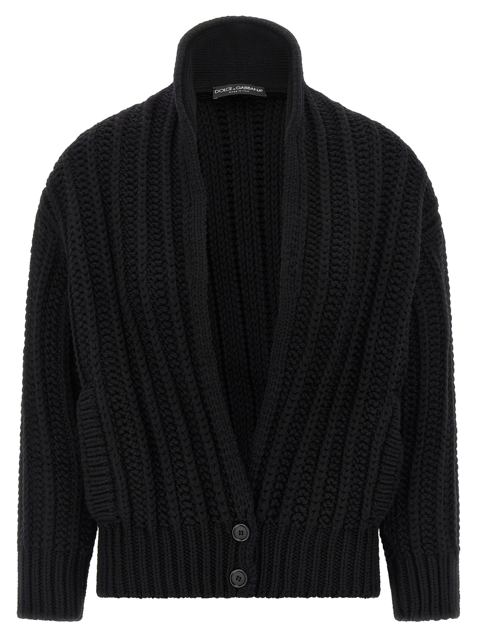 Dolce & Gabbana Black Virgin Wool Cardigan