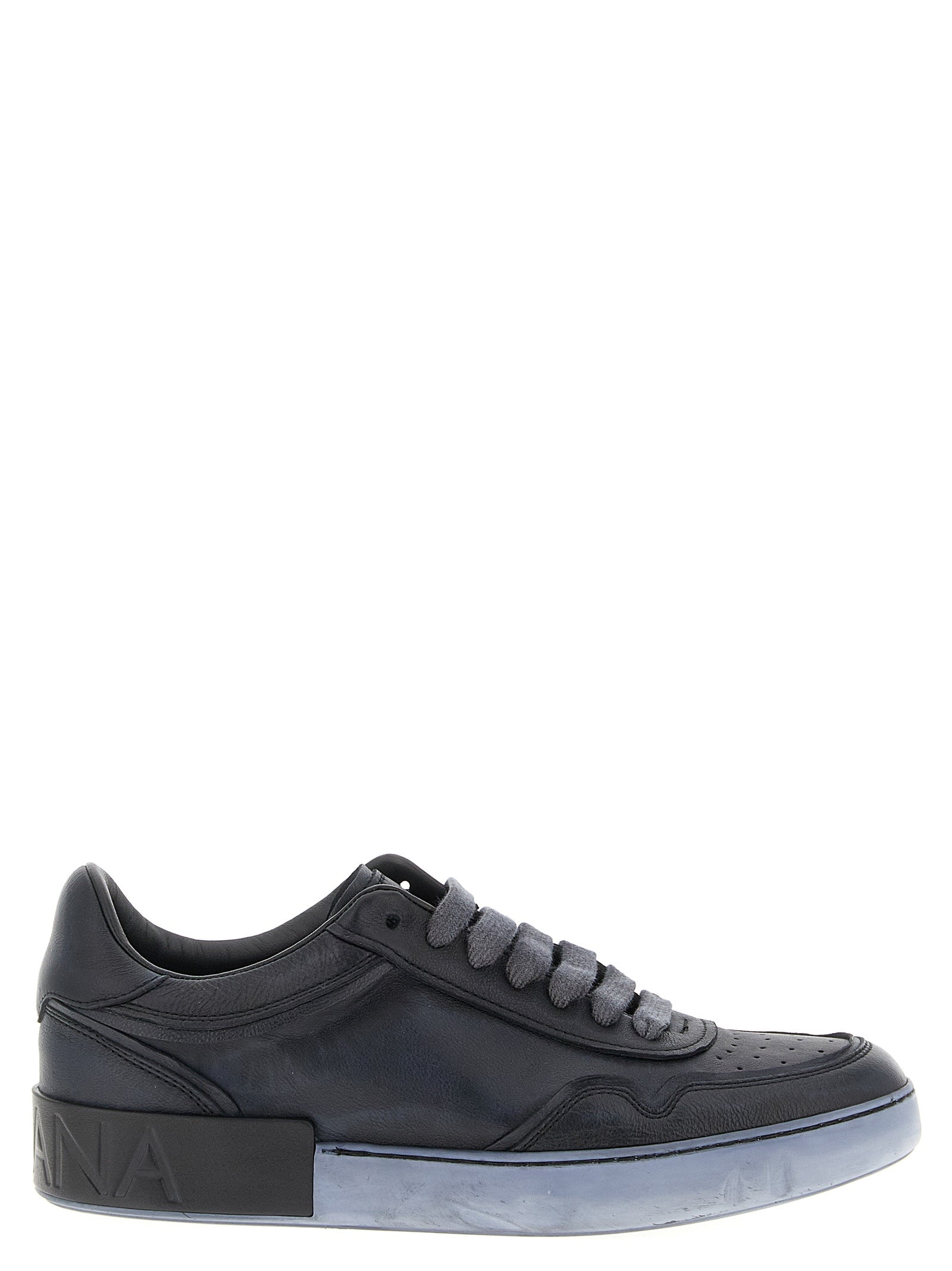 Dolce & Gabbana Black Lamb Leather Low Top Sneakers