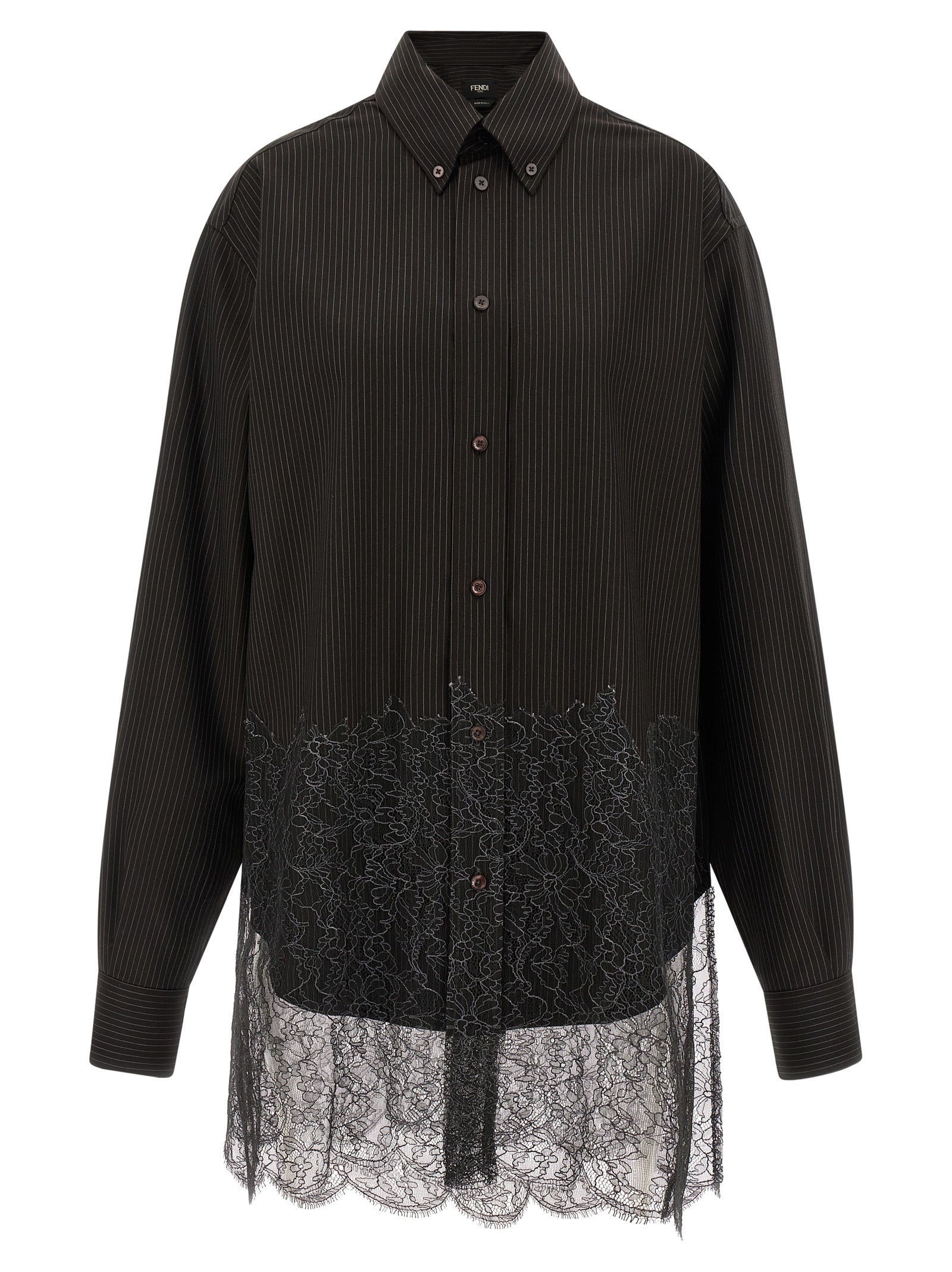 Fendi Brown Virgin Wool Blouse