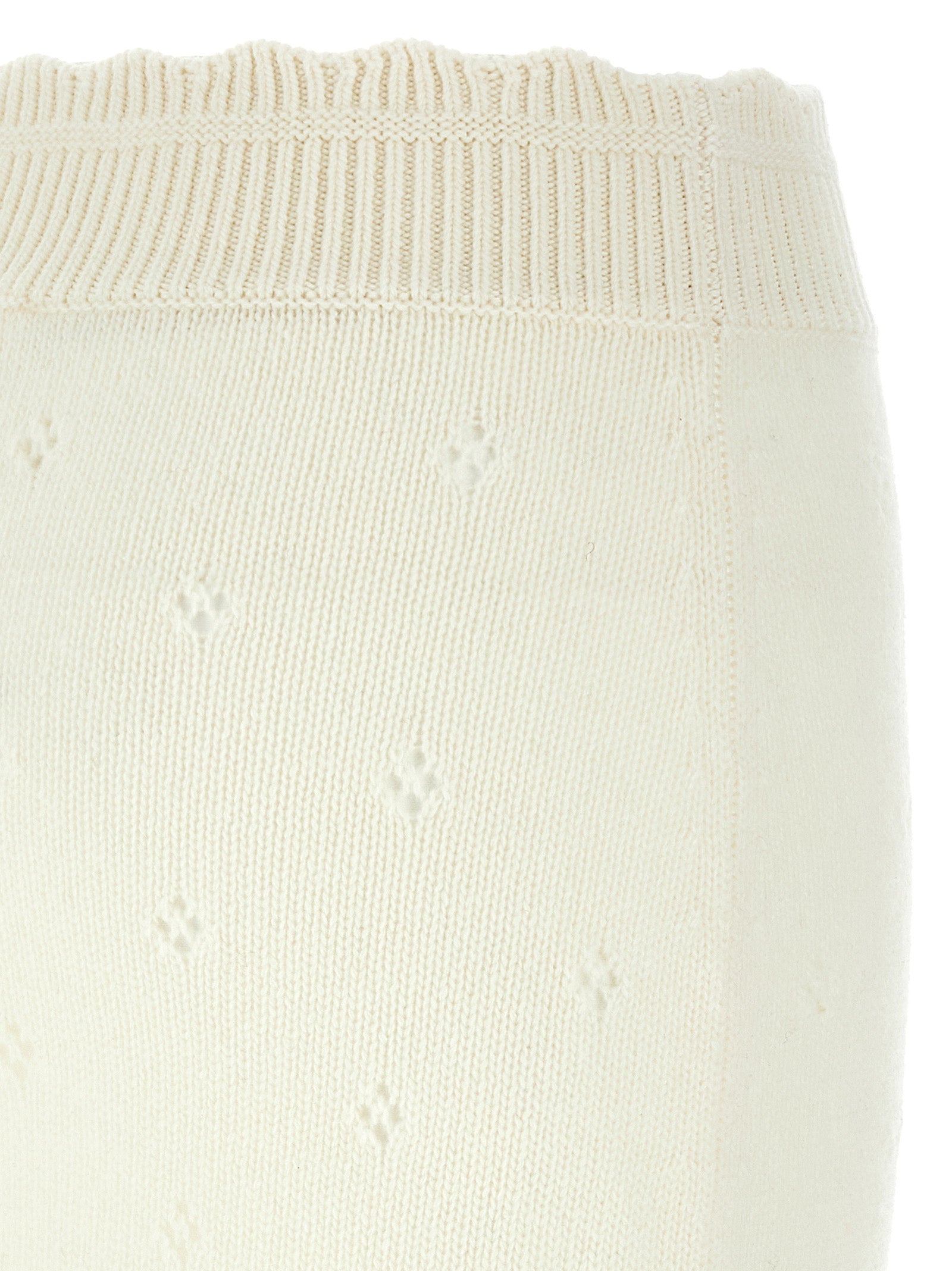 Chloé White Wool Long Skirt