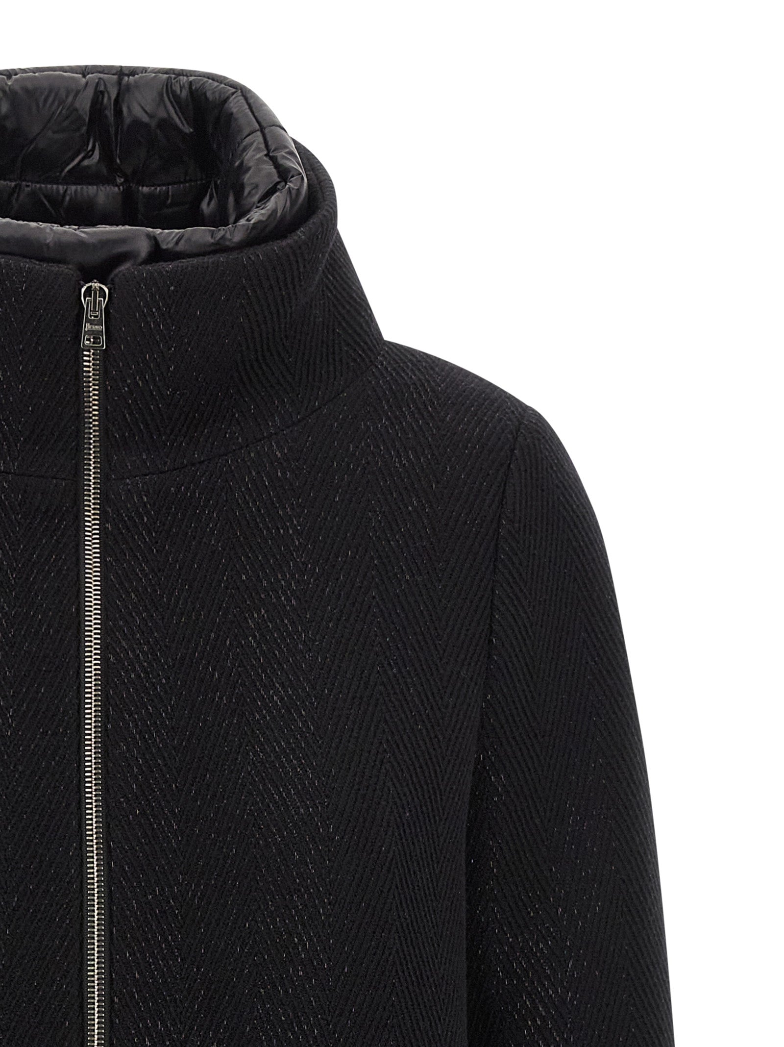 Herno Black Wool Coat