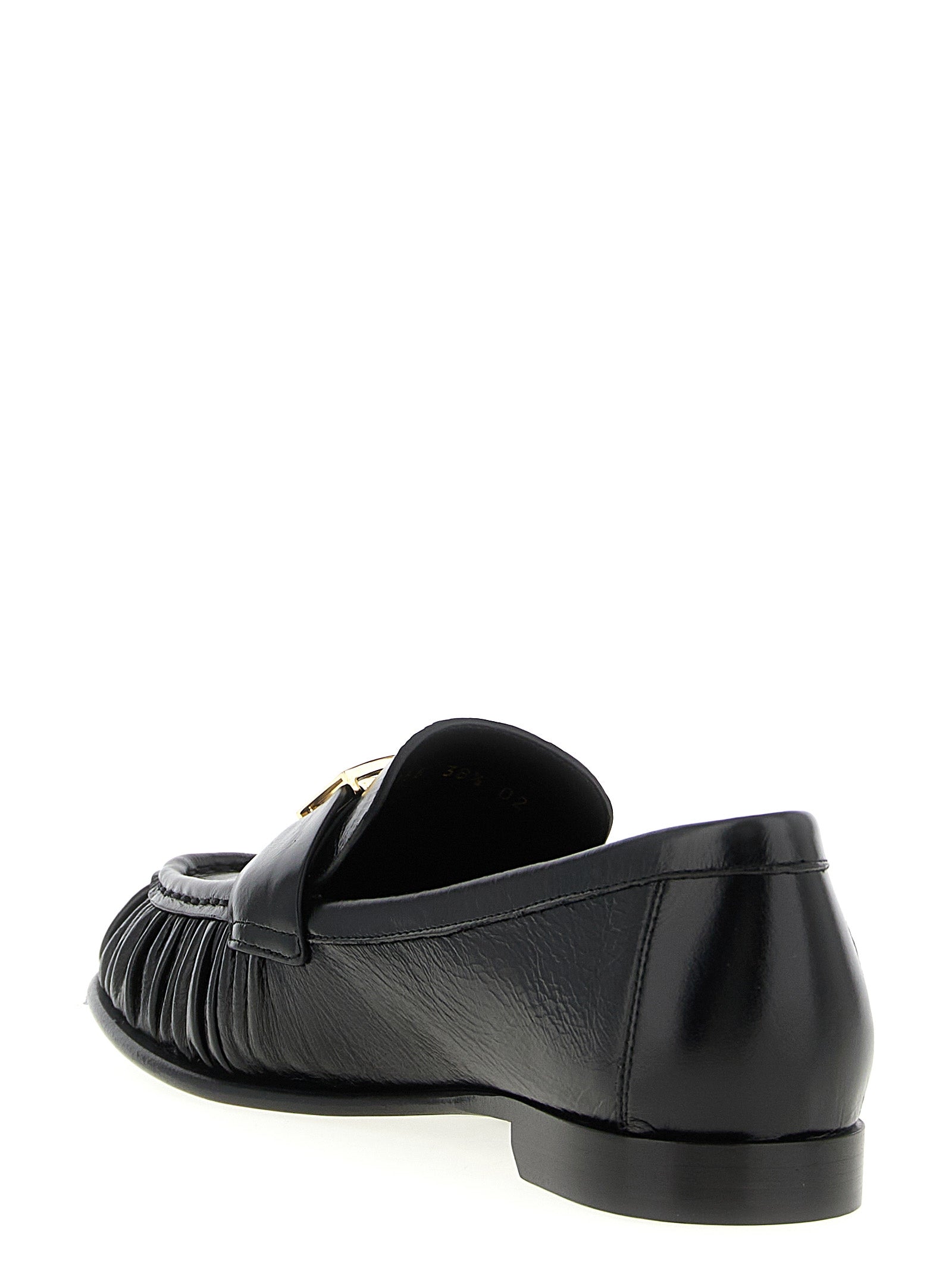 Fendi Black Lamb Leather Slip-On Loafers