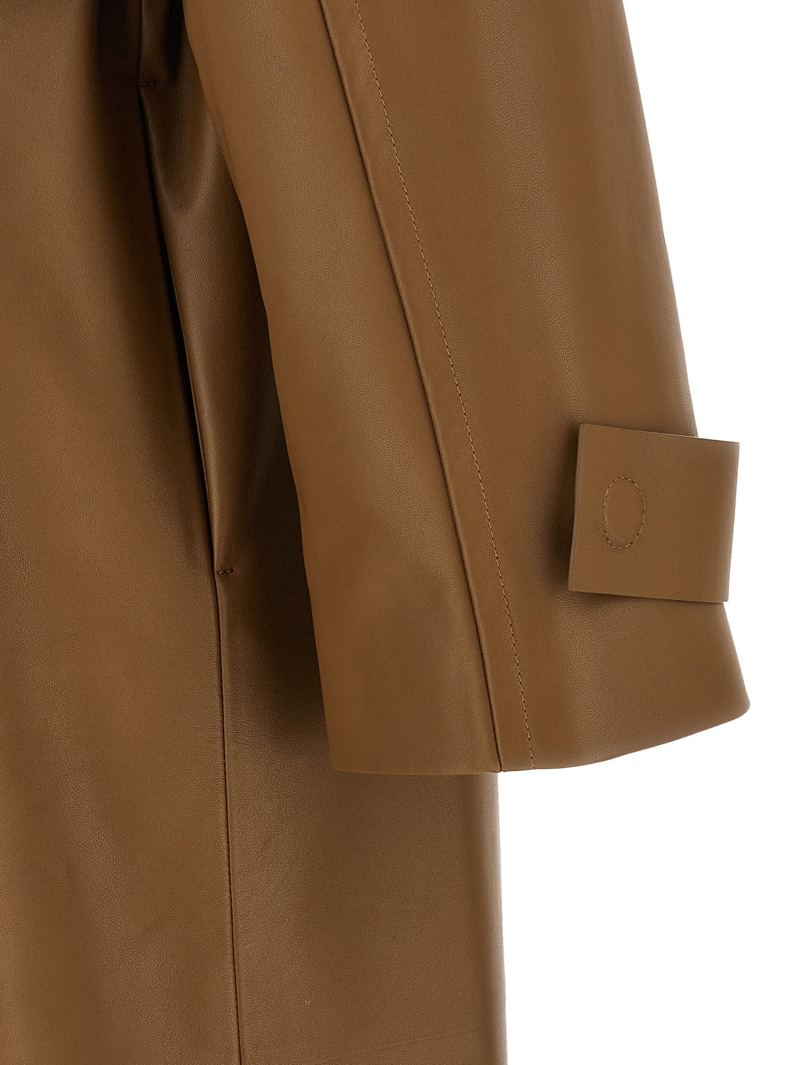 Fendi Brown Lamb Leather Coat