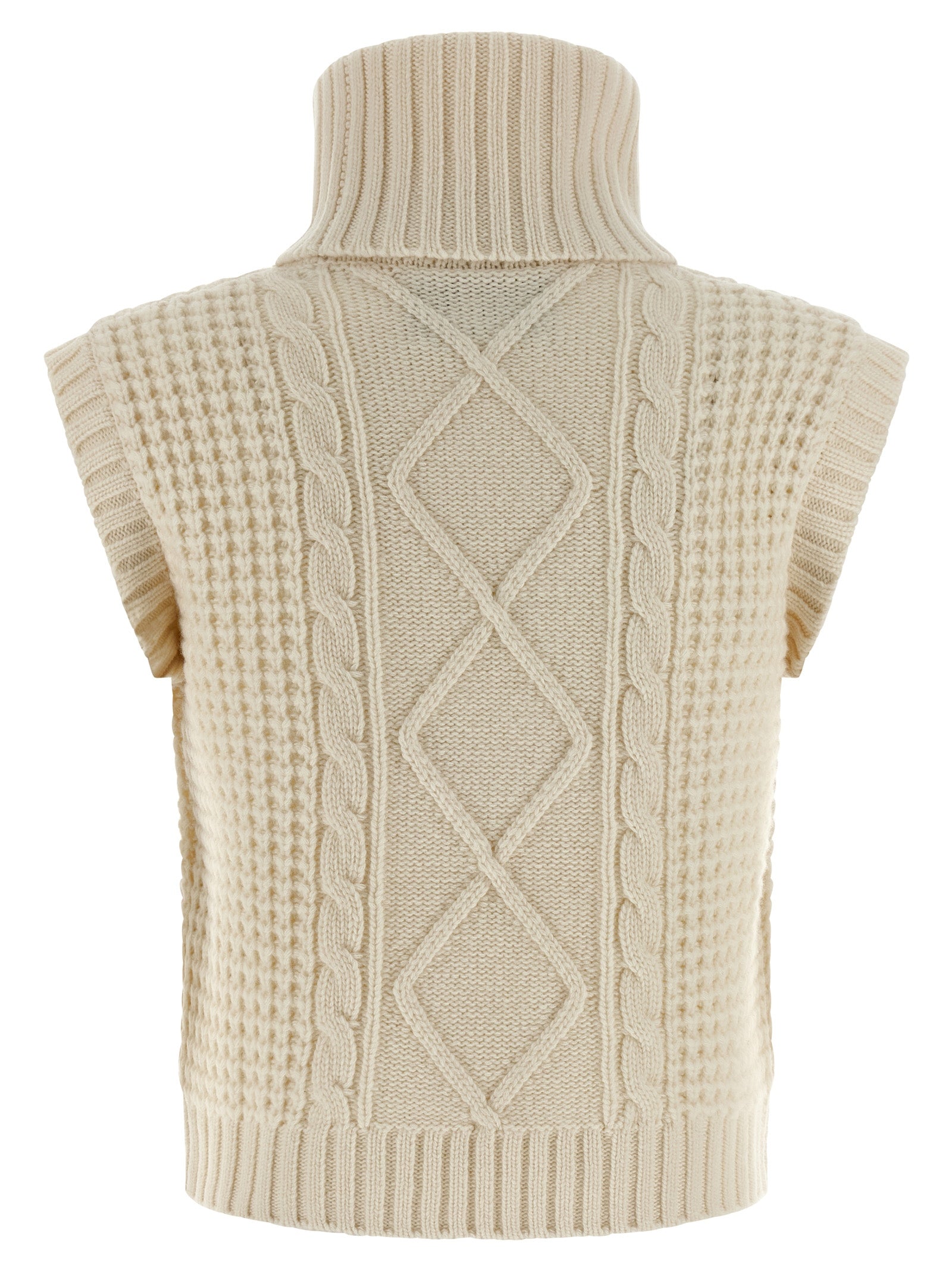 PERFECT MOMENT White Merino Wool Sleeveless Jacket