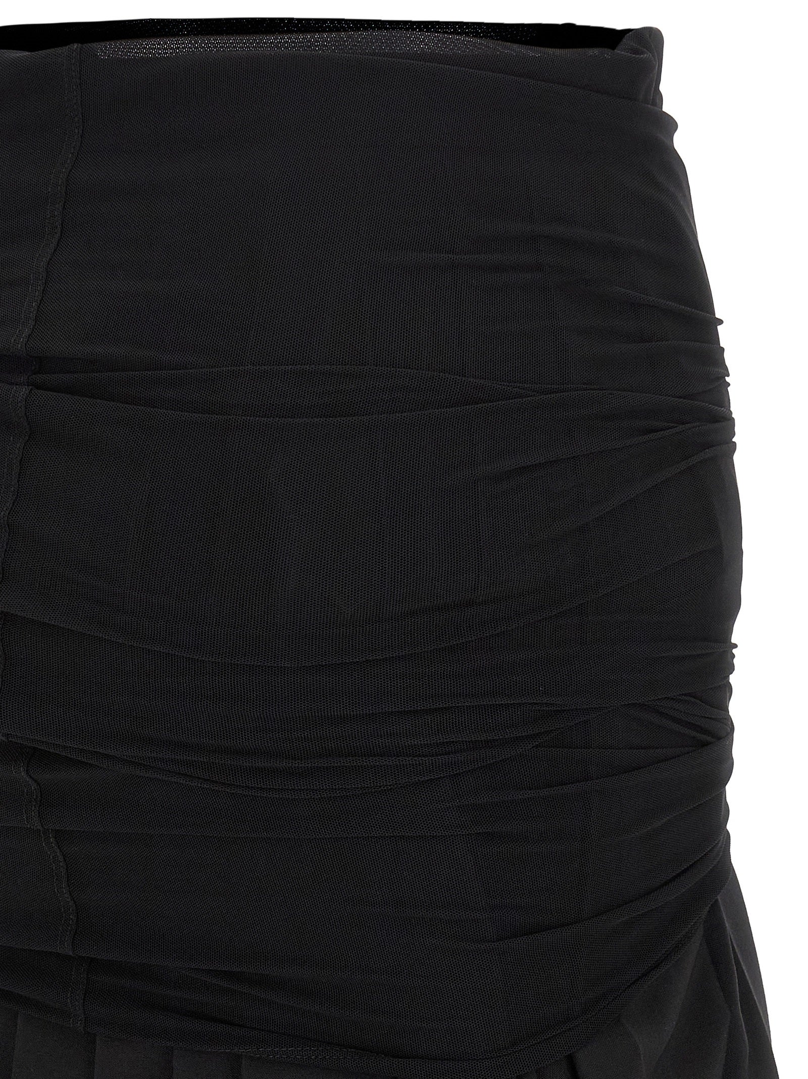 MM6 Maison Margiela Black Polyester Midi Skirt