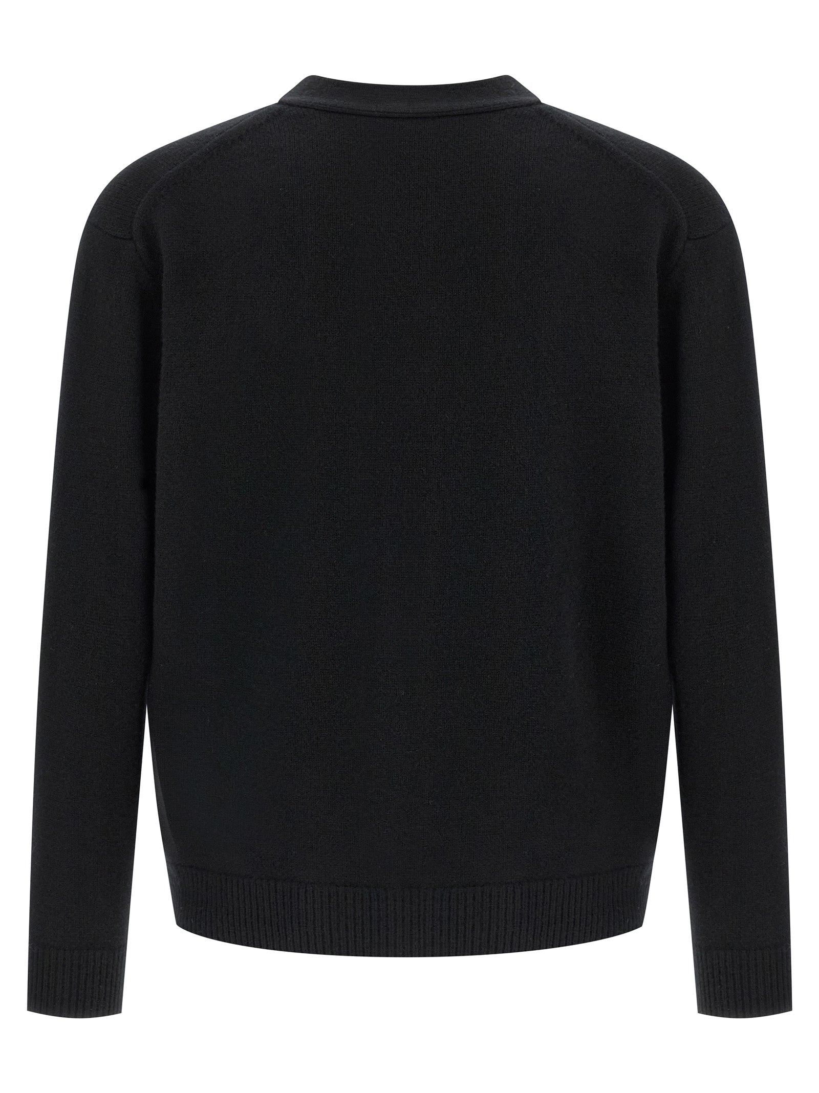 Maison Kitsuné Black Merino Wool Cardigan