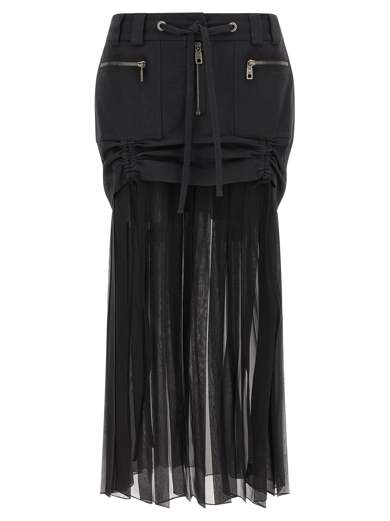 Dolce & Gabbana Black Silk Midi Skirt