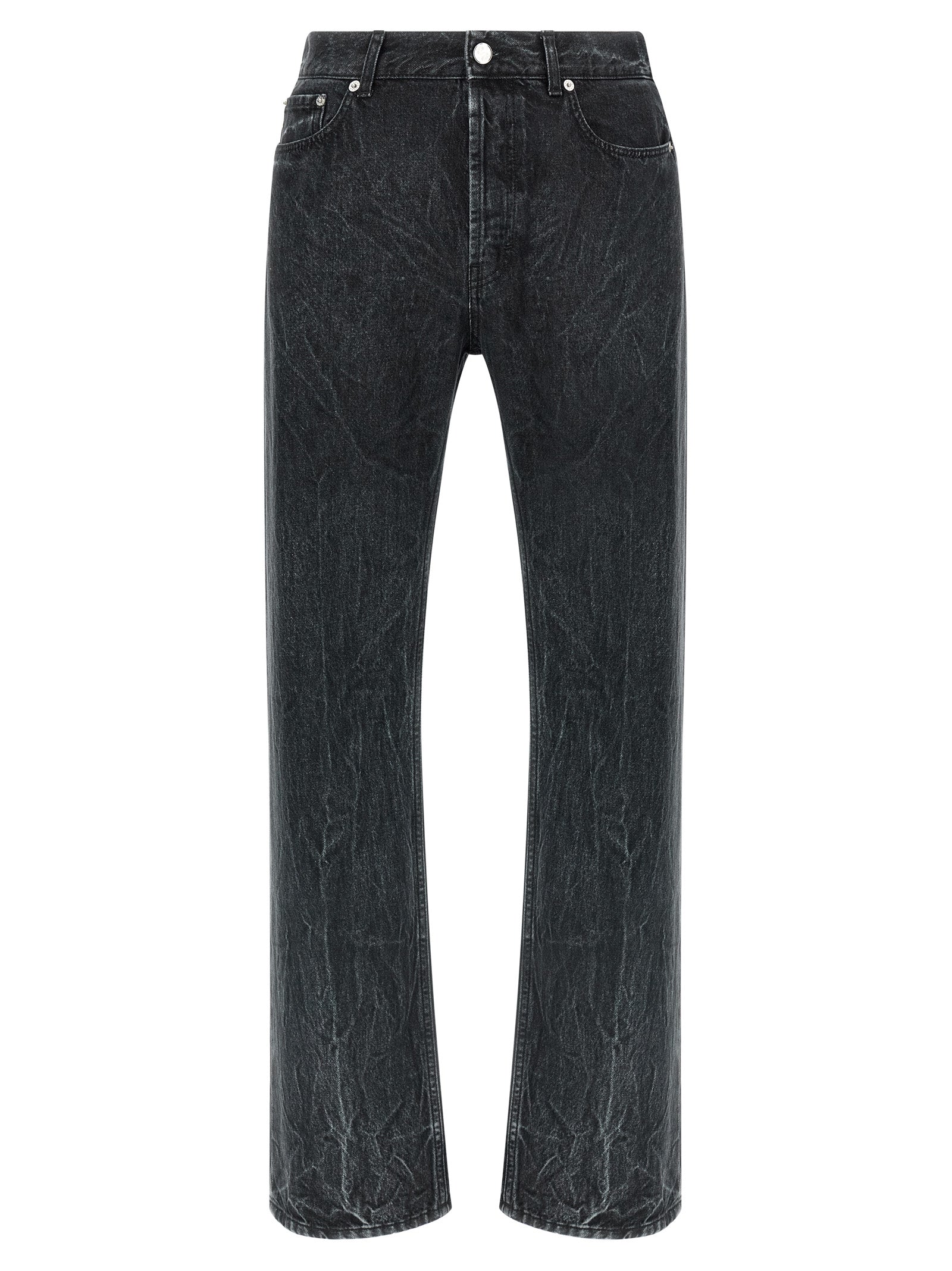 SÉFR Black Cotton Straight-Leg Jeans