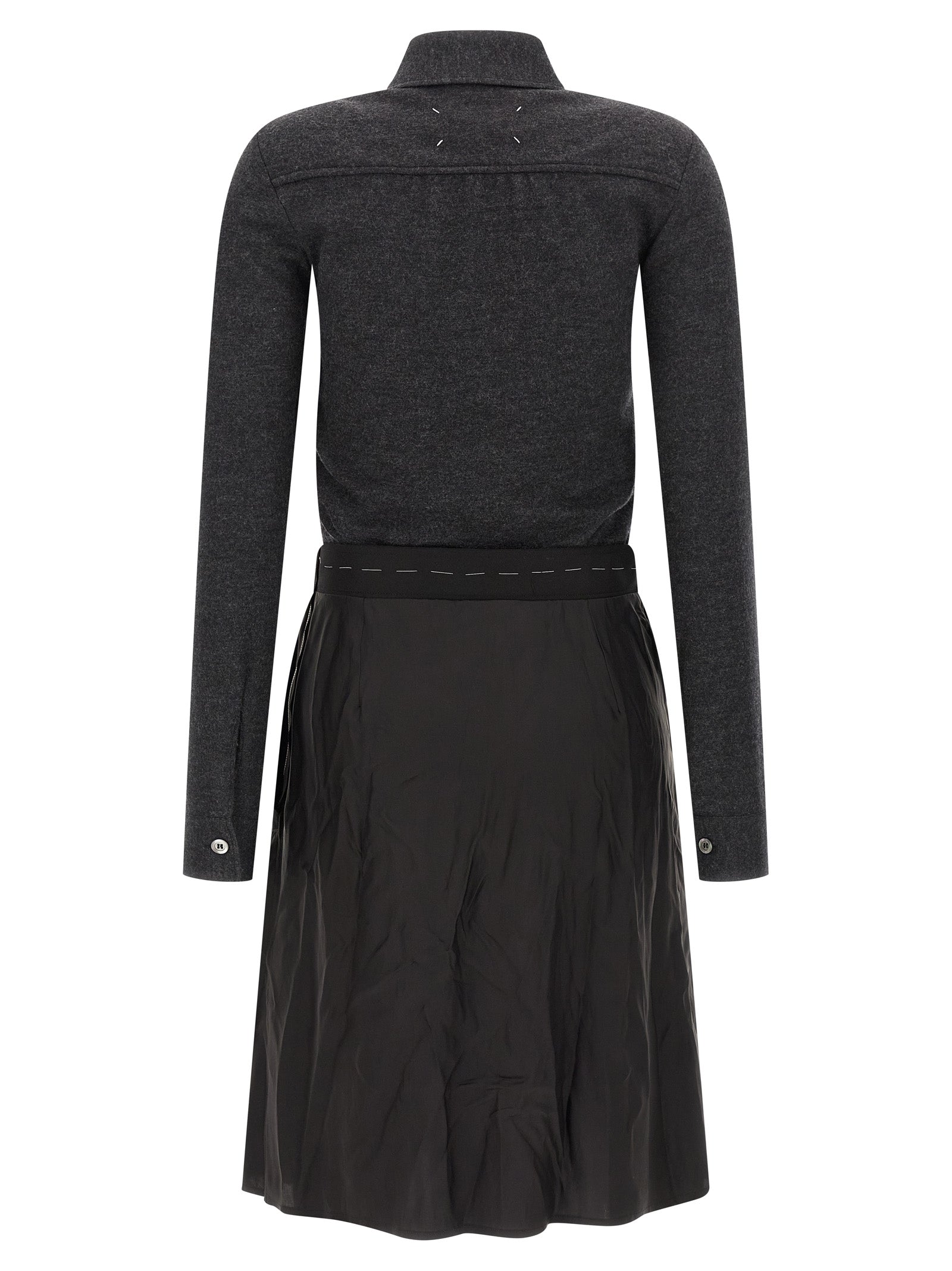 Maison Margiela Gray Virgin Wool Midi Dress