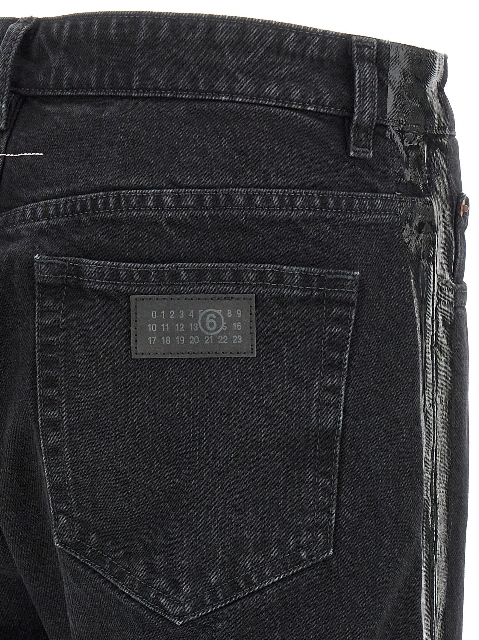 MM6 Maison Margiela Black Cotton Tapered Jeans