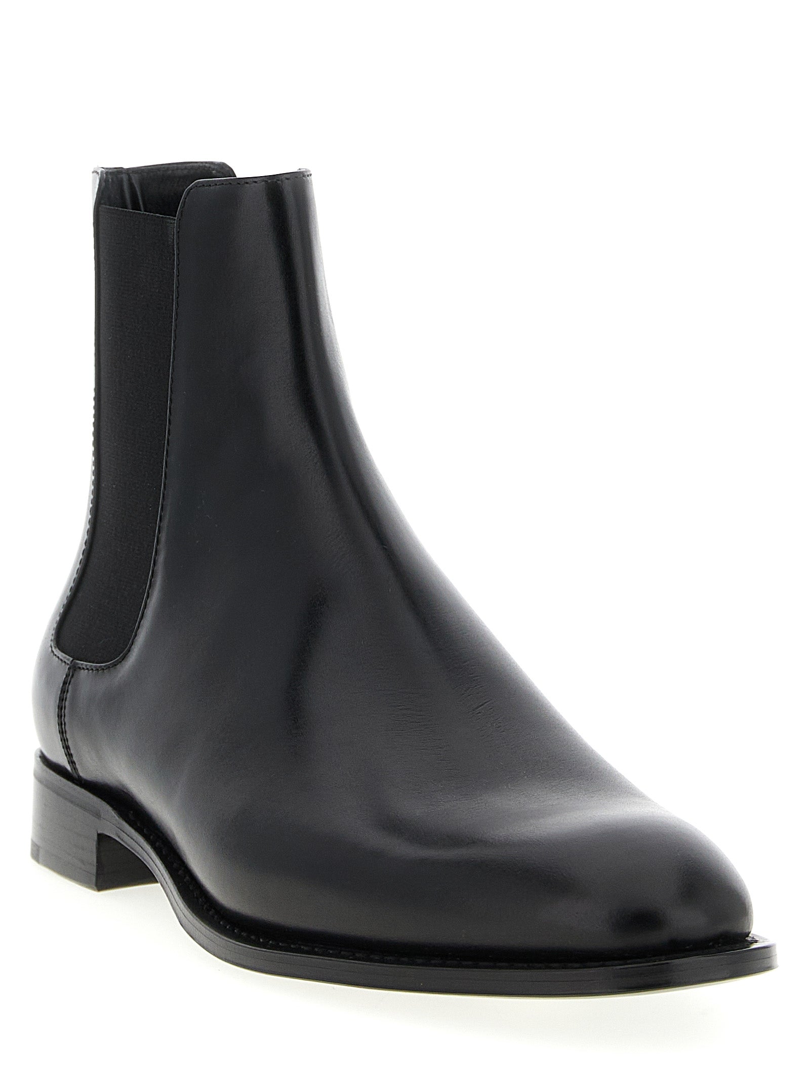 Saint Laurent Black Calfskin Chelsea Boots