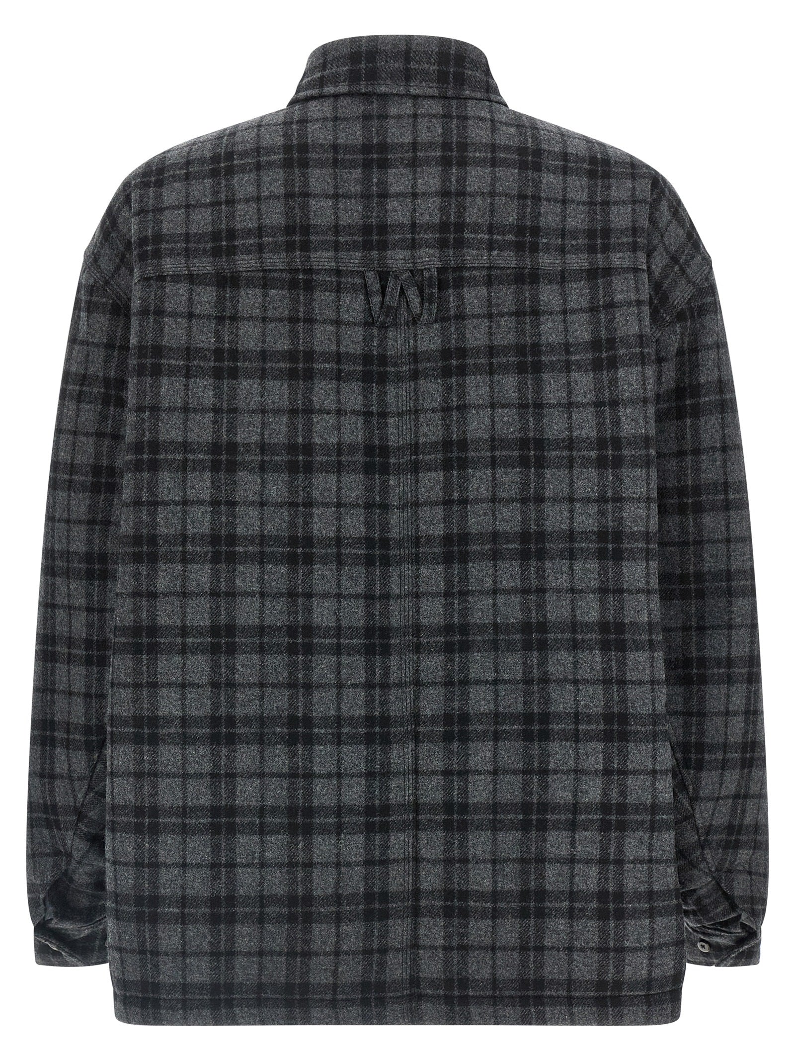 WILLY CHAVARRIA Gray Wool Full-Length Jacket