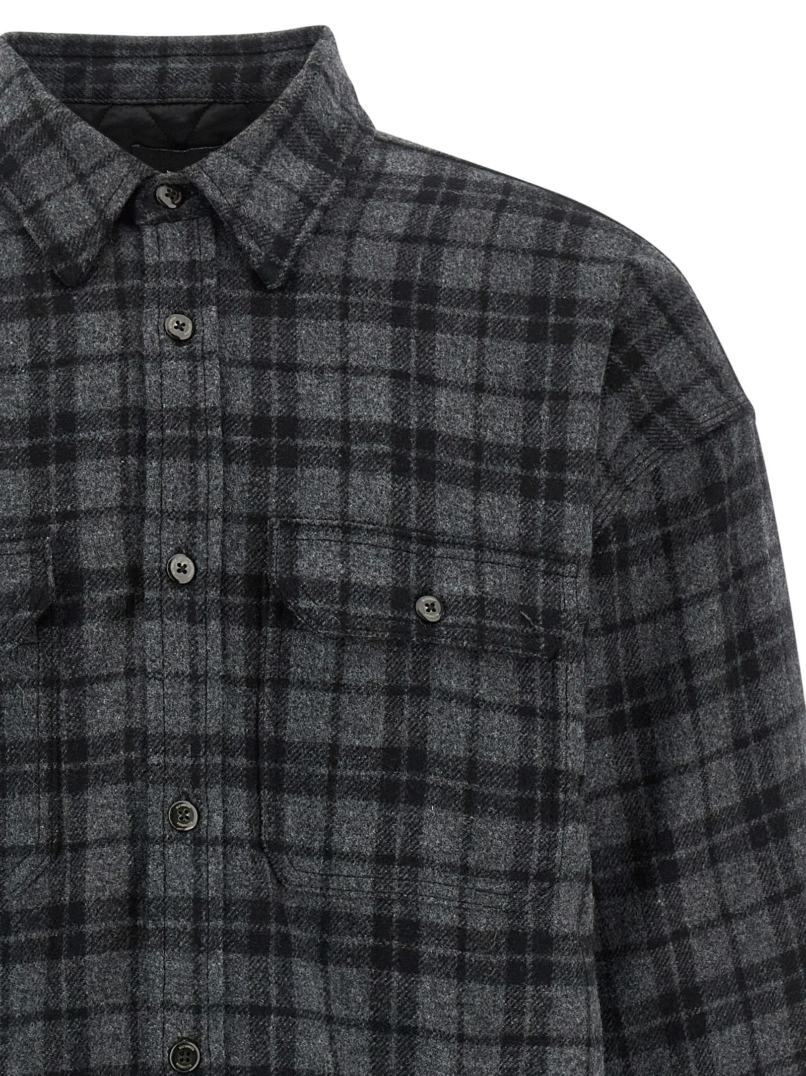 WILLY CHAVARRIA Gray Wool Full-Length Jacket
