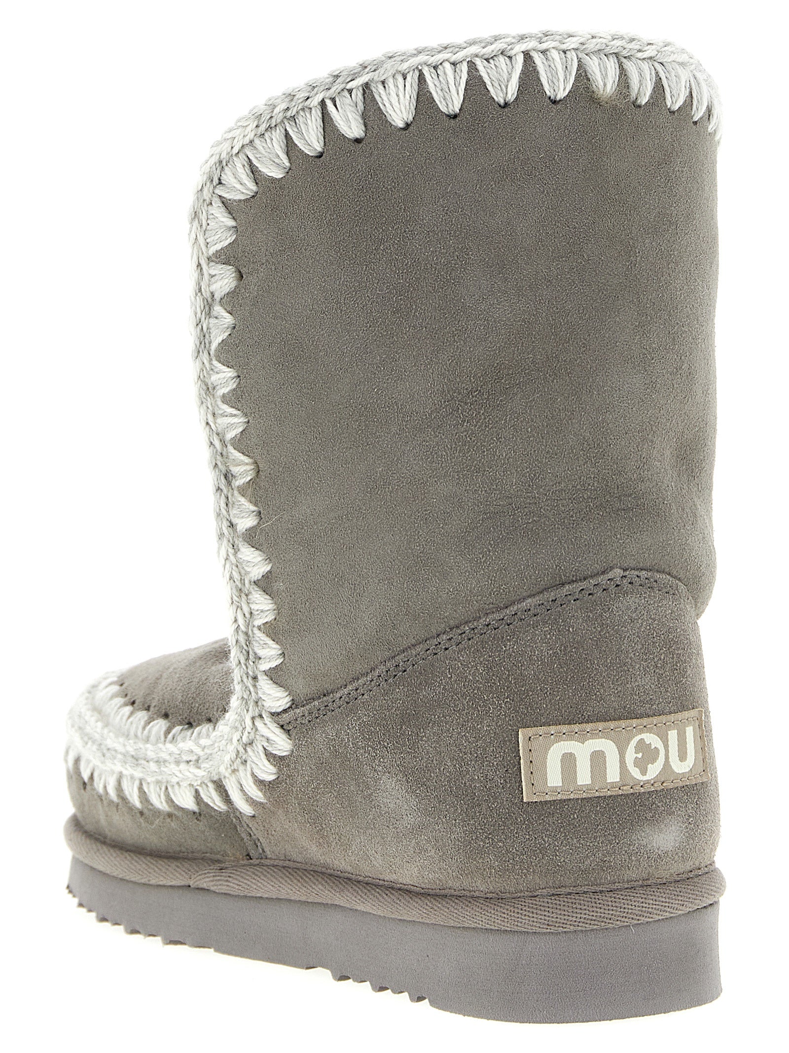 Mou Gray Lambskin Ankle Boots