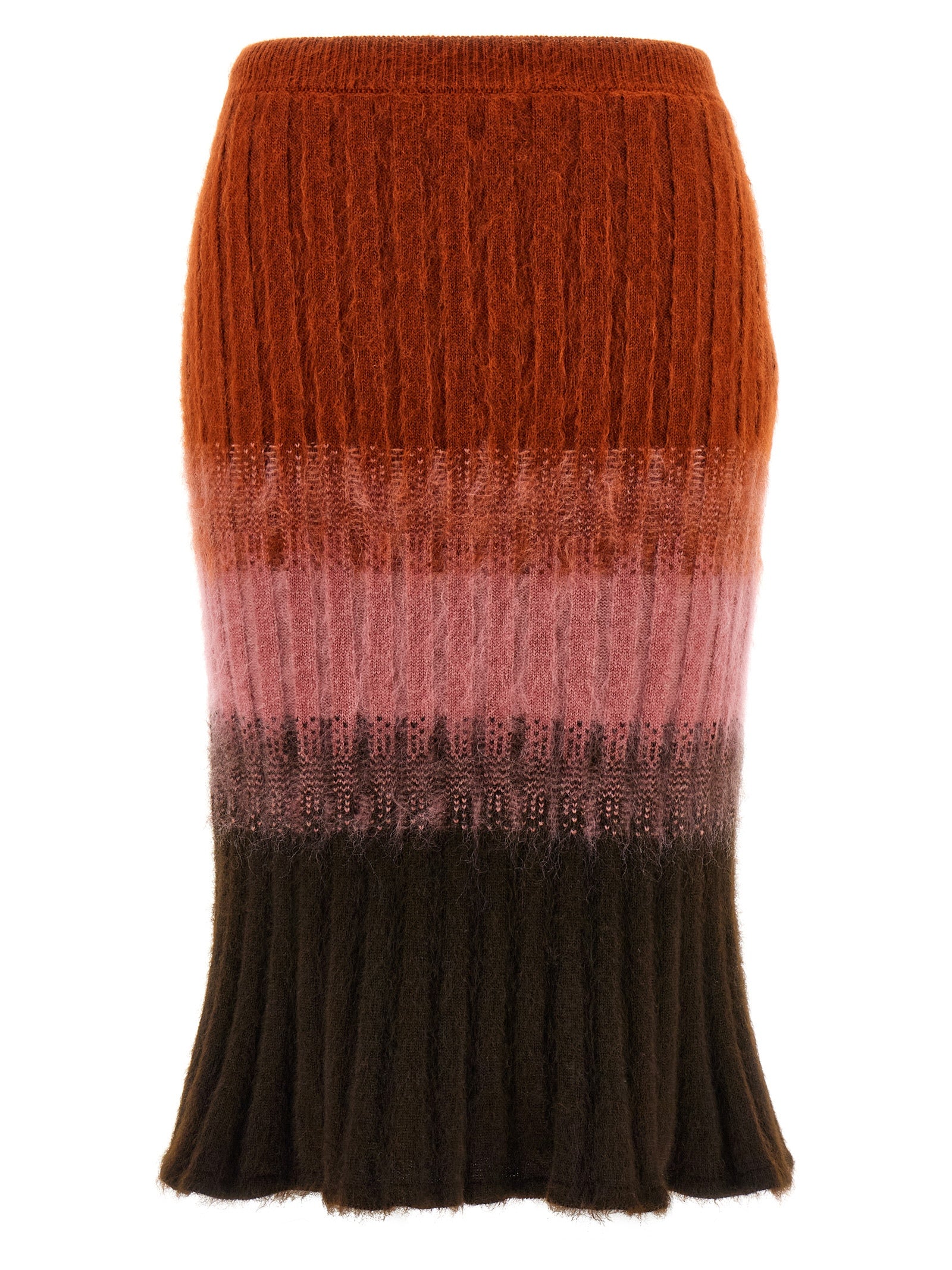 Fendi Multicolor Wool Midi Skirt