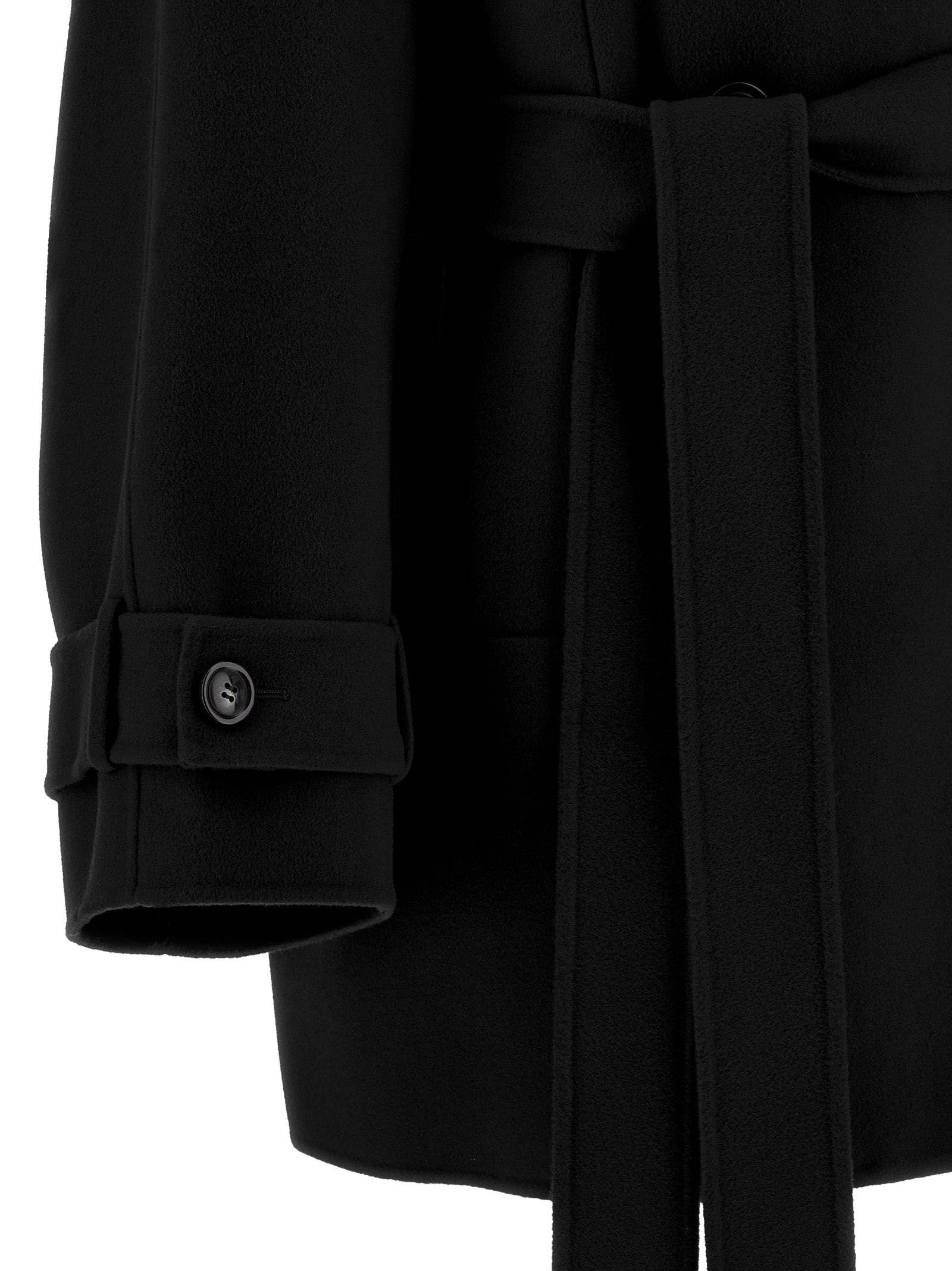 Sportmax Black Virgin Wool Coat