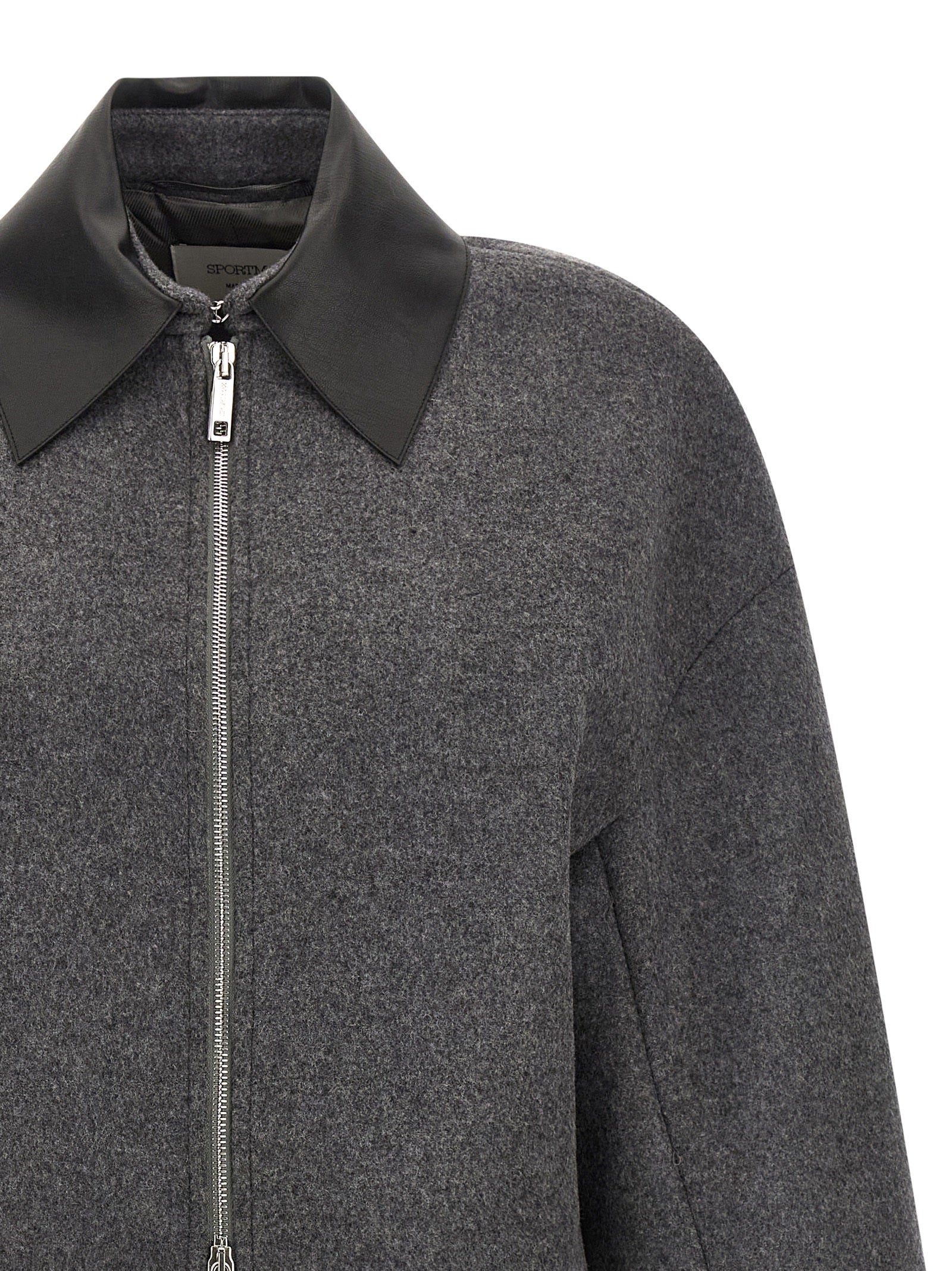 Sportmax Gray Virgin Wool Full-Length Jacket
